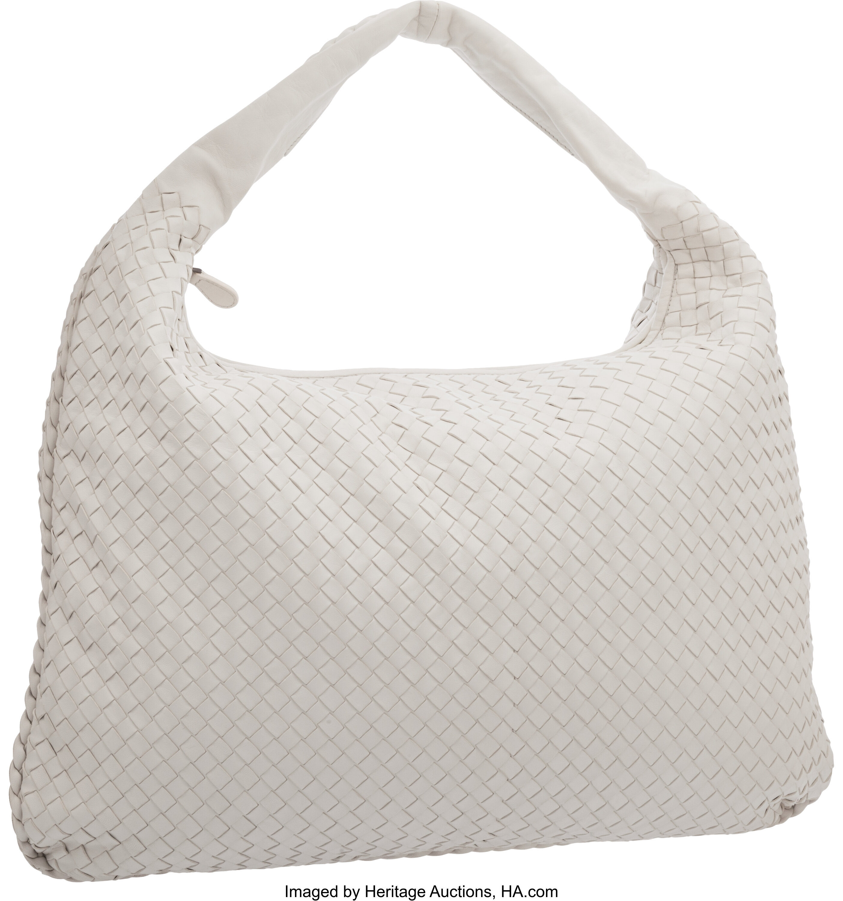 Bottega Veneta, a white intrecciato leather hobo bag. - Bukowskis