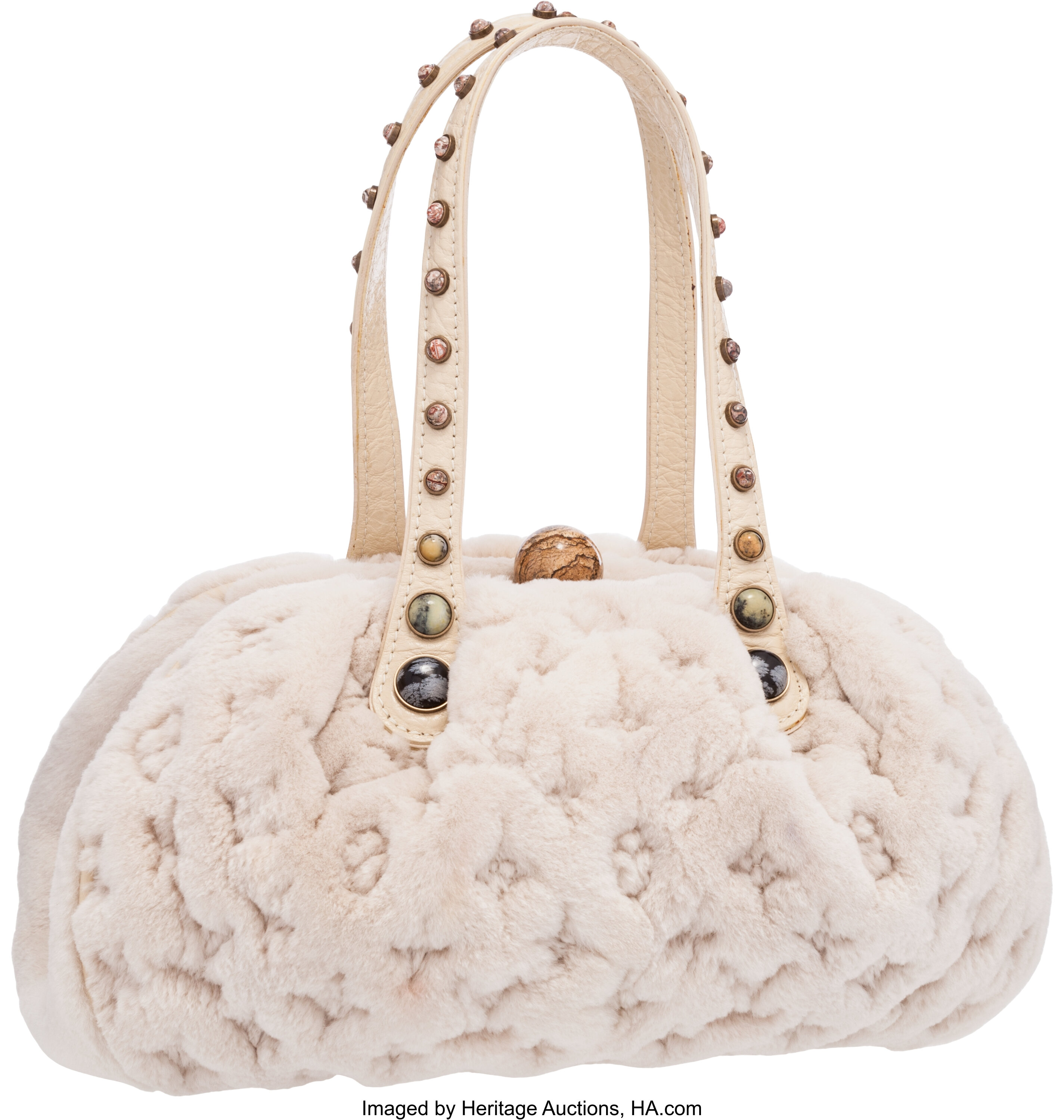 Louis Vuitton White Monogram Mink Cabochon Demi Lune Brass Hardware, 2005  Available For Immediate Sale At Sotheby's