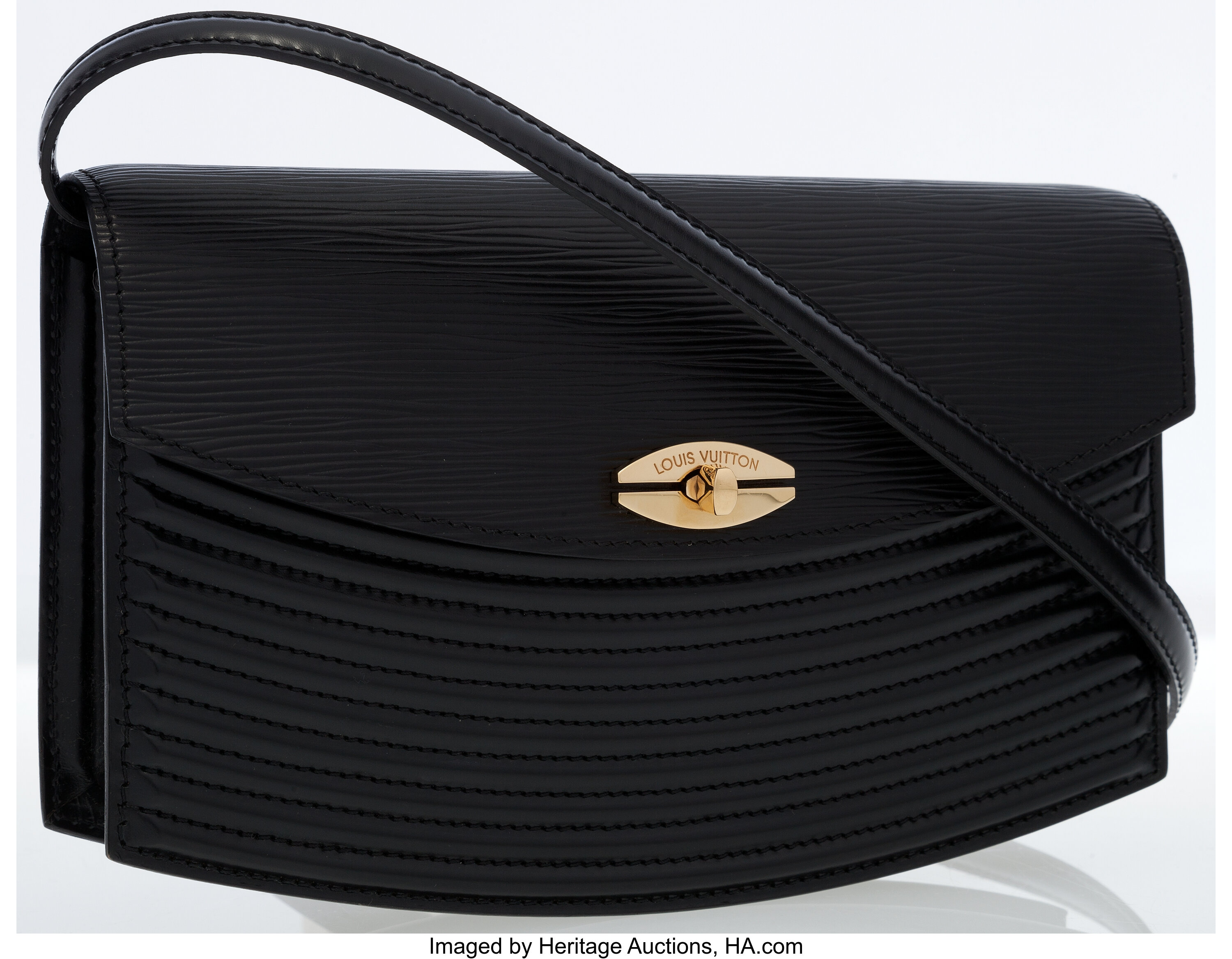 Lot - Louis Vuitton Pochette Clutch In Black Epi Leather