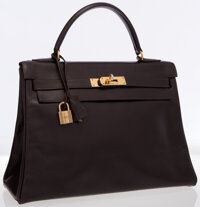 Hermes HAC Birkin Bag Ebene Barenia with Palladium Hardware 32