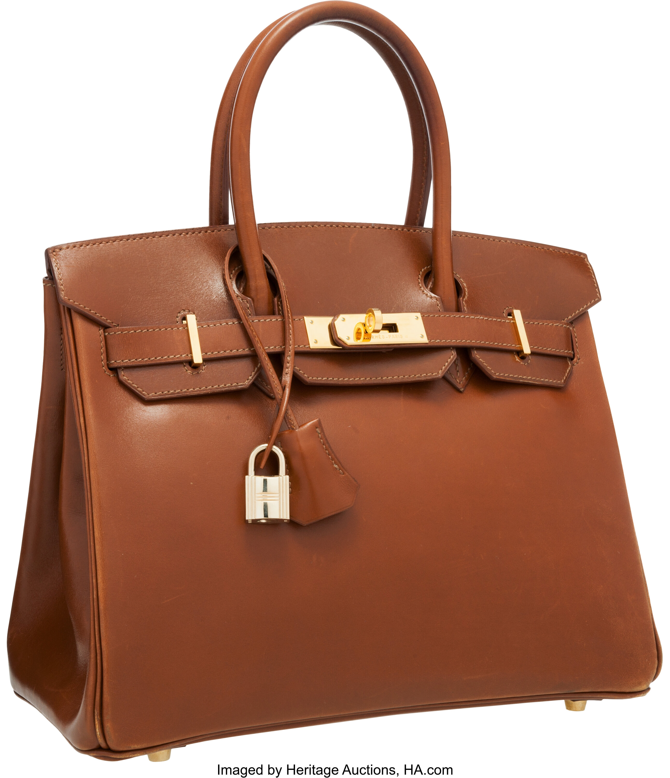 Hermes Birkin 30 Argile Box Calf Leather Top Handle Bag For Sale