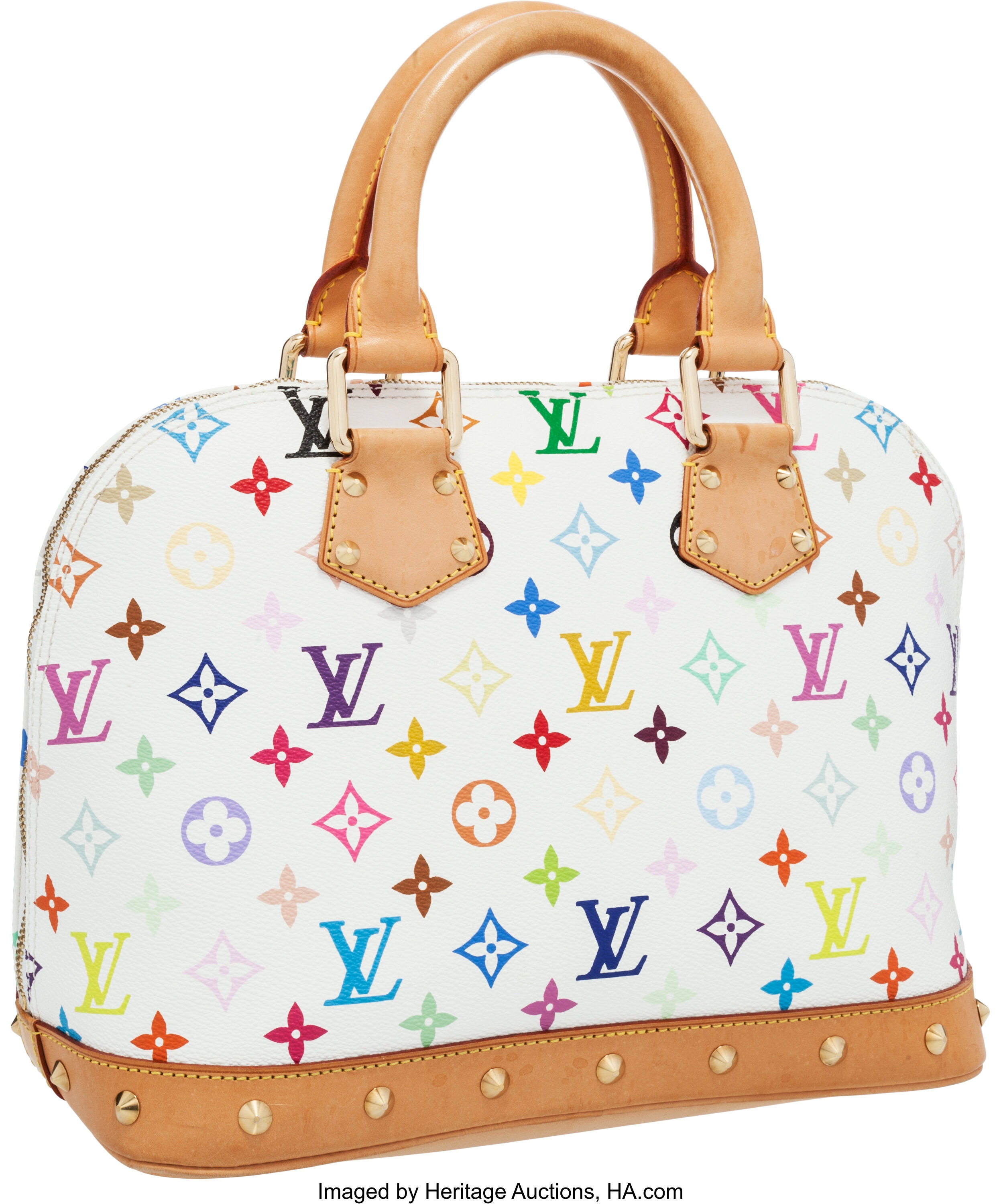 LOUIS VUITTON Brown Monogram Coated Canvas and Vachetta Leather Alma PM at  1stDibs