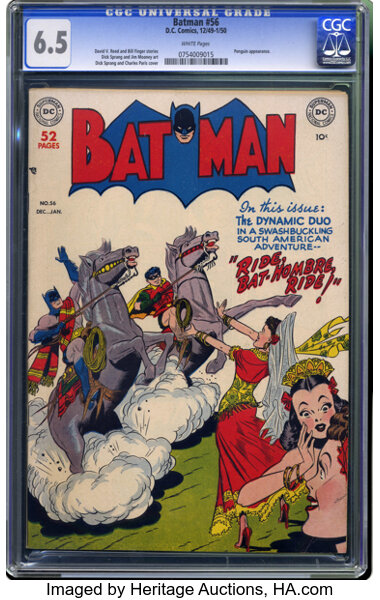 Batman #56 (DC, 1949) CGC FN+  White pages. Penguin appearance. | Lot  #1063 | Heritage Auctions