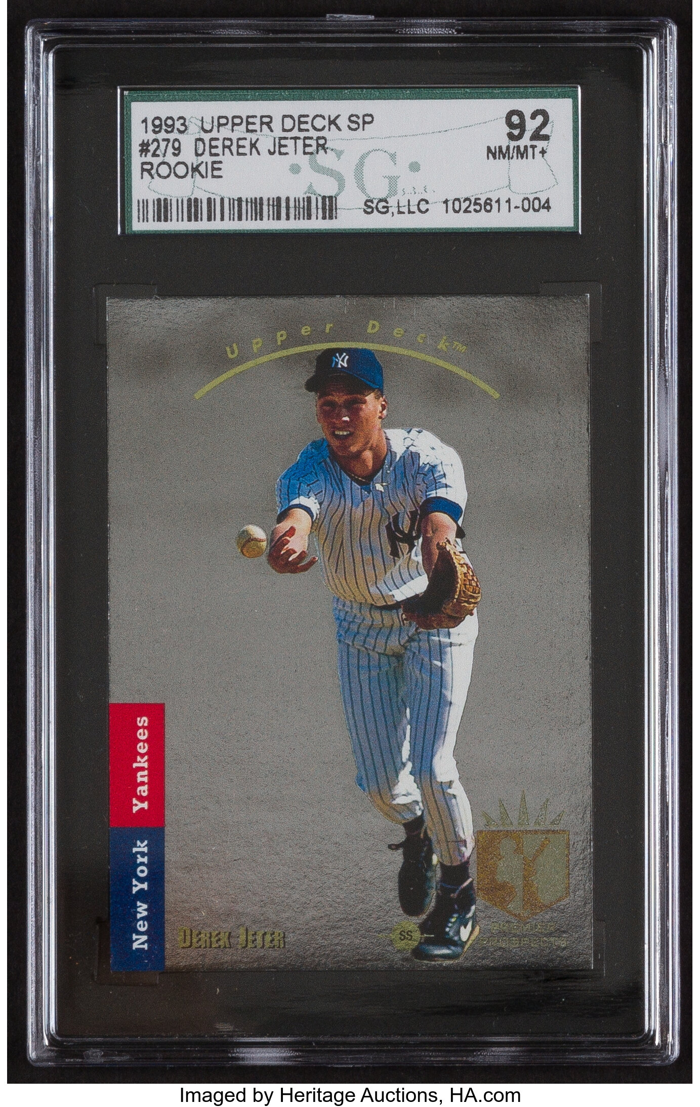 Derek Jeter Autographed 1993 Upper Deck SP Rookie Card #279 New