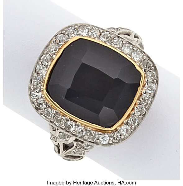 Black Onyx Diamond White Gold Ring Estate Jewelry Rings Lot Heritage Auctions