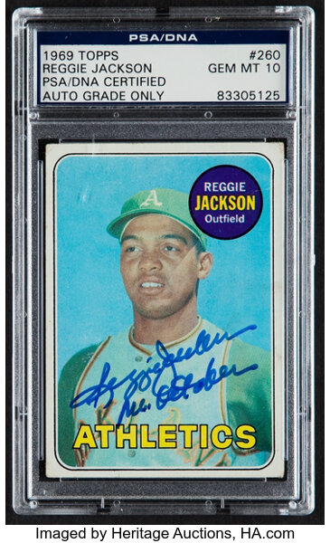 Reggie Jackson Oakland Athletics 1969 Topps #260 Rookie Card (PSA 5)