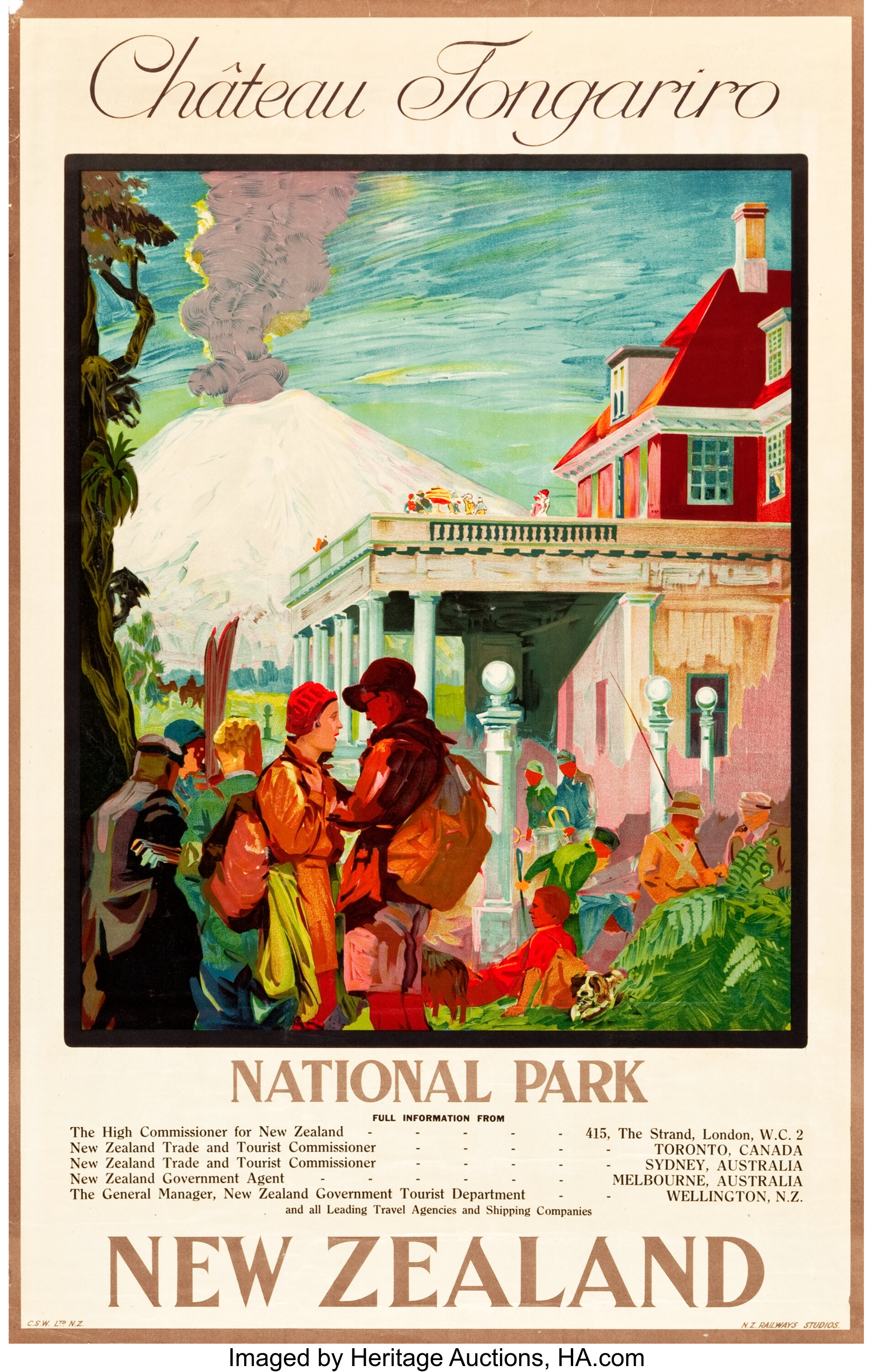 New Zealand Travel Poster (New Zealand Railways, 1932). Poster