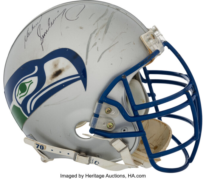 1990's Michael Sinclair Game Worn Seattle Seahawks Helmet. , Lot #83183