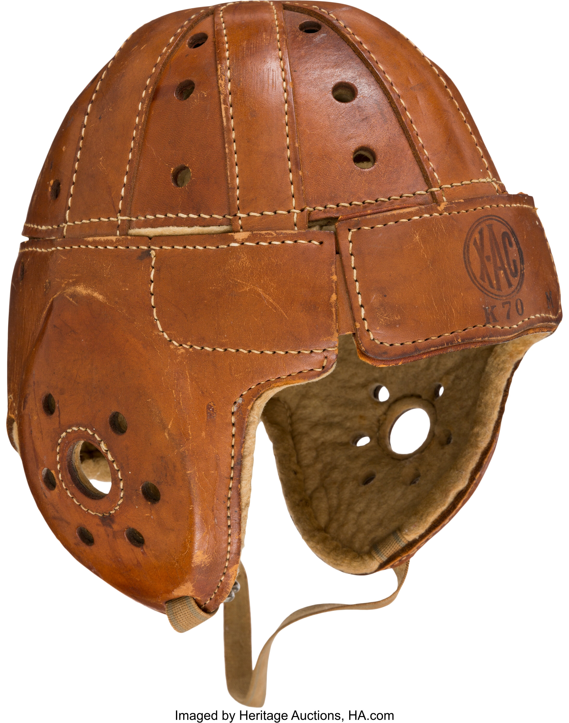 1940's X-AC Leather Football Helmet. Football Collectibles, Lot #83151