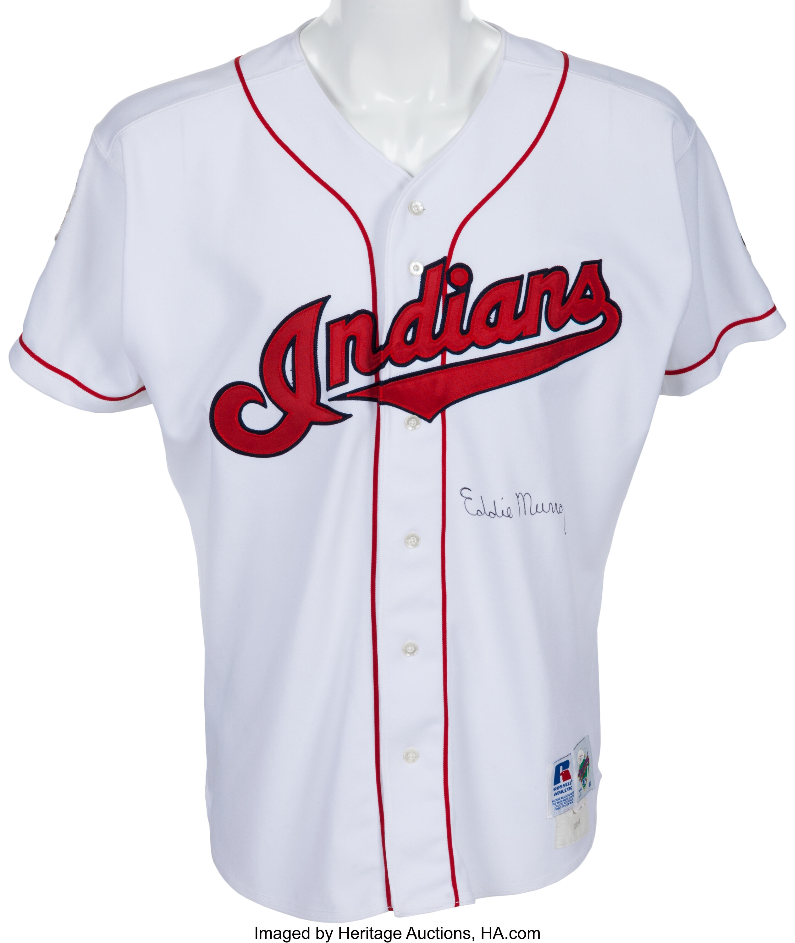 USED RUSSELL CLEVELAND INDIANS T-SHIRT JERSEY SIZE XL