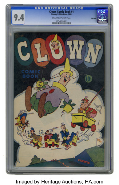 Clown Comics #1 File Copy (Harvey, 1945) CGC NM  Cream to | Lot #4110 |  Heritage Auctions