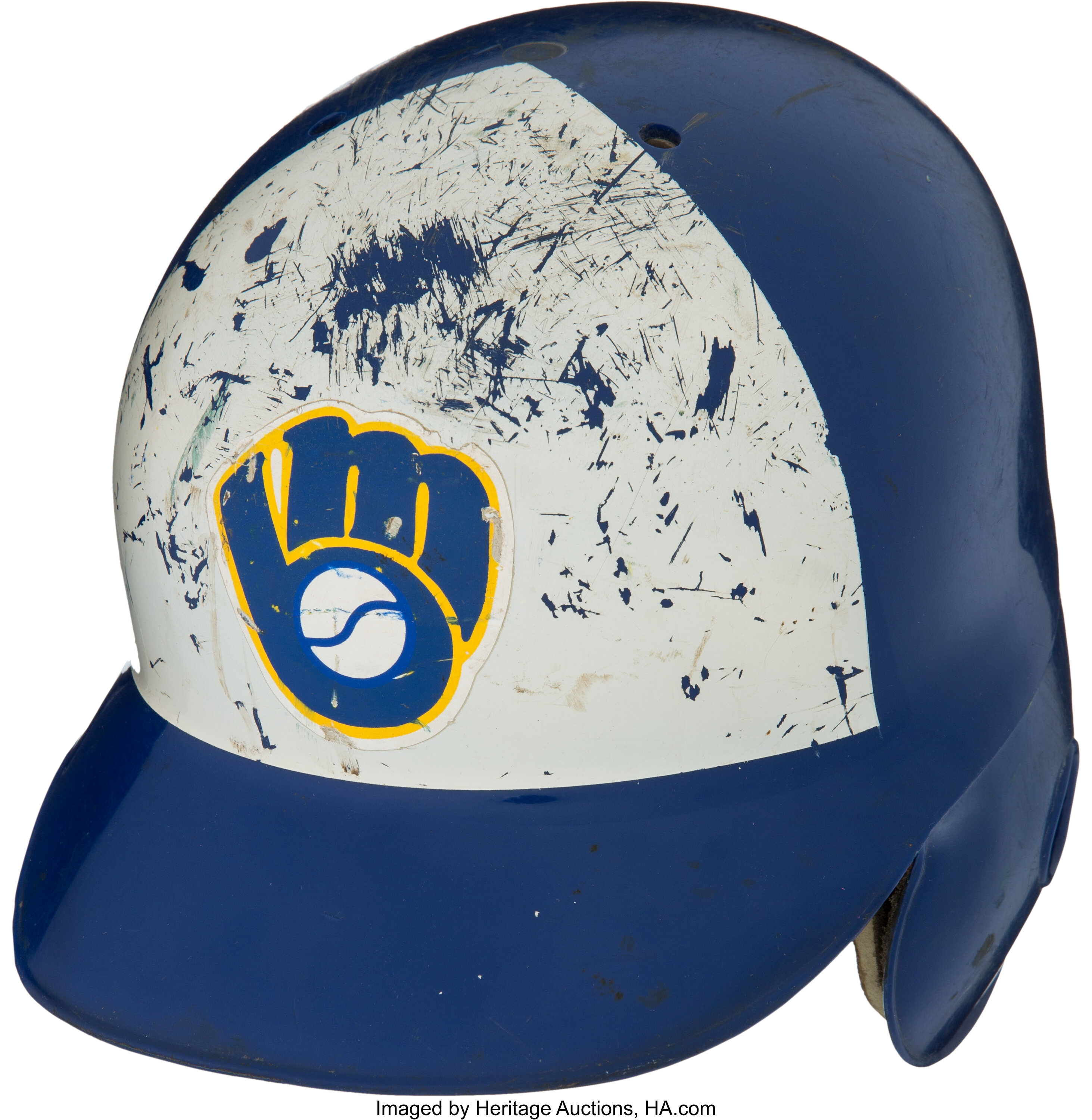 1980's Paul Molitor Game Worn Milwaukee Brewers Helmet. , Lot #82990