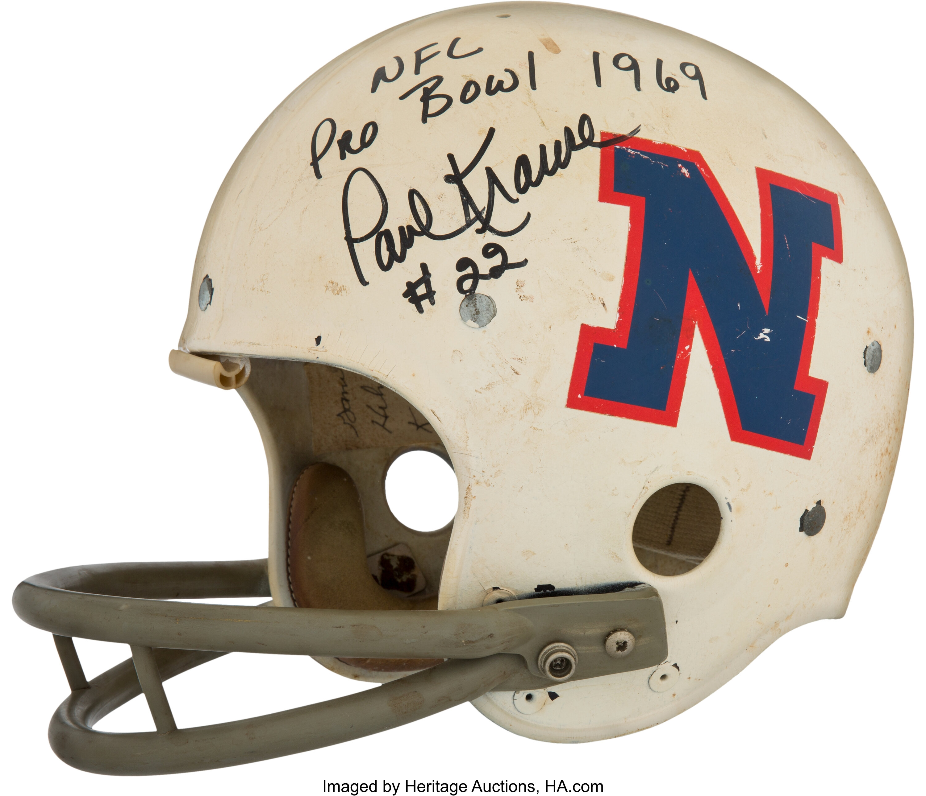 Mid 1970's Paul Krause Game Worn Minnesota Vikings Helmet