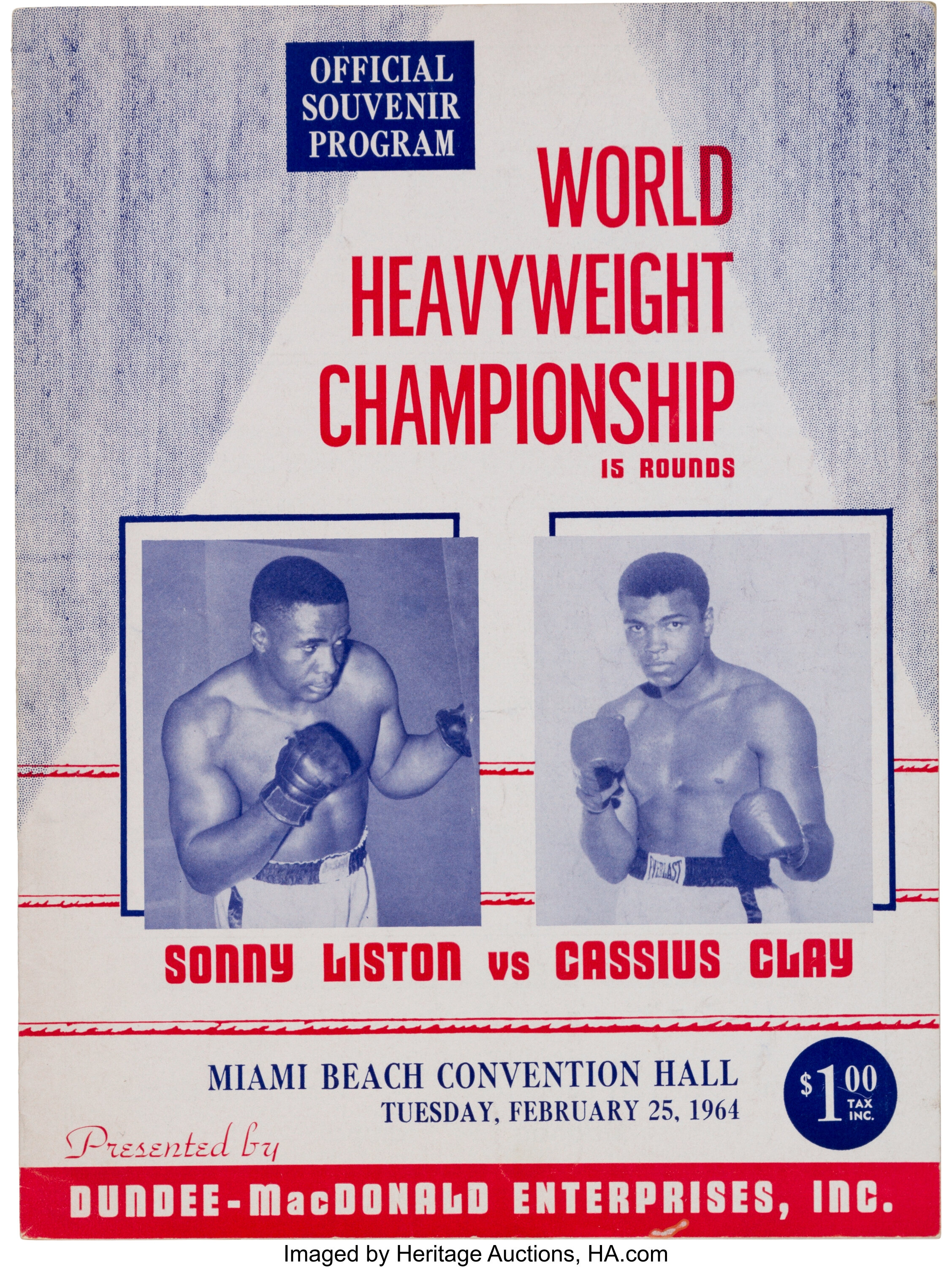 1964 Cassius Clay Muhammad Ali Vs Sonny Liston World Heavyweight Lot 82576 Heritage Auctions