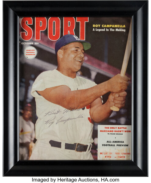 Roy Campanella Signed 7.75x10.5 Original Sport Magazine Page