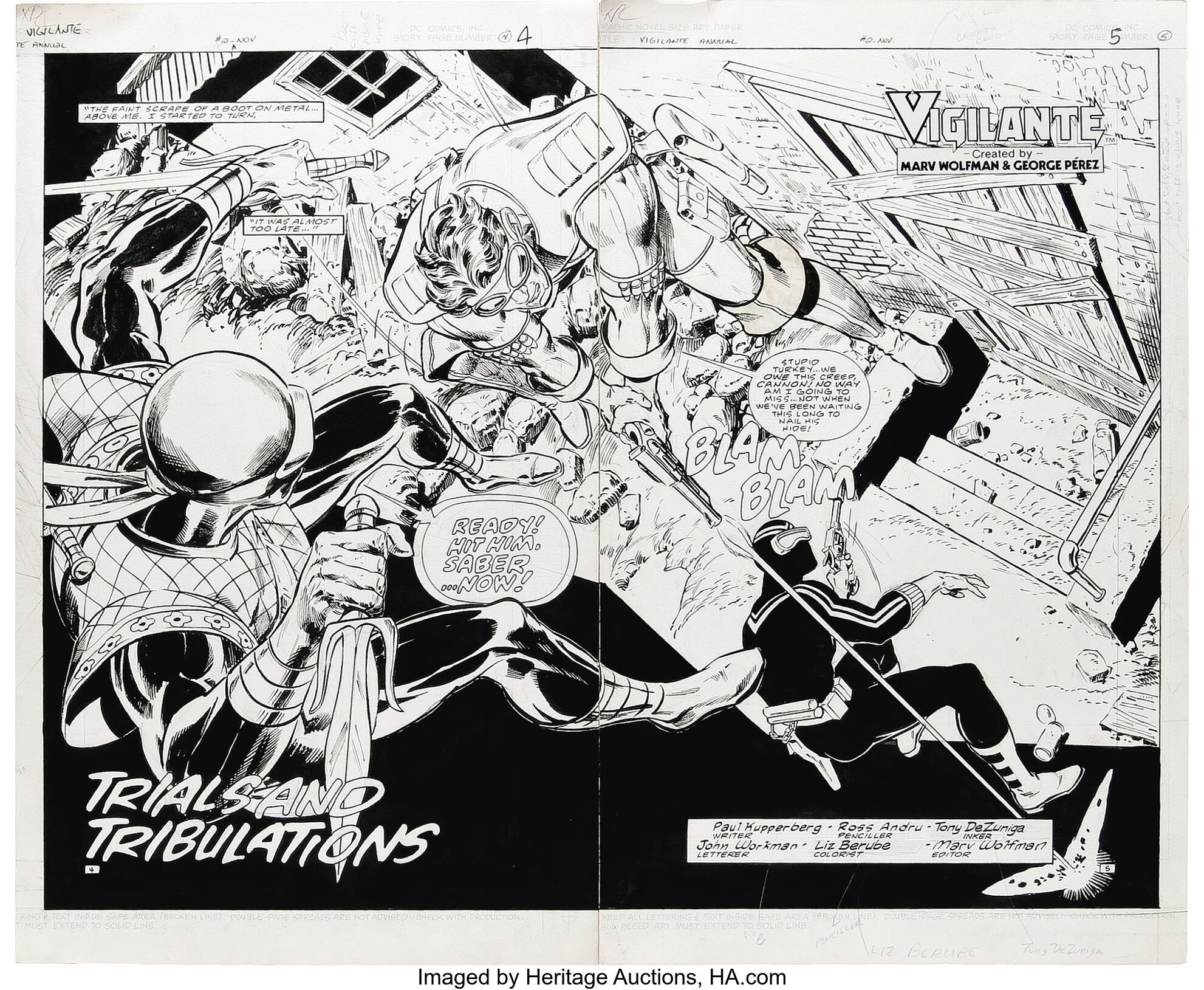 Ross Andru and Tony DeZuniga - Vigilante Annual #2 Original Art, | Lot ...