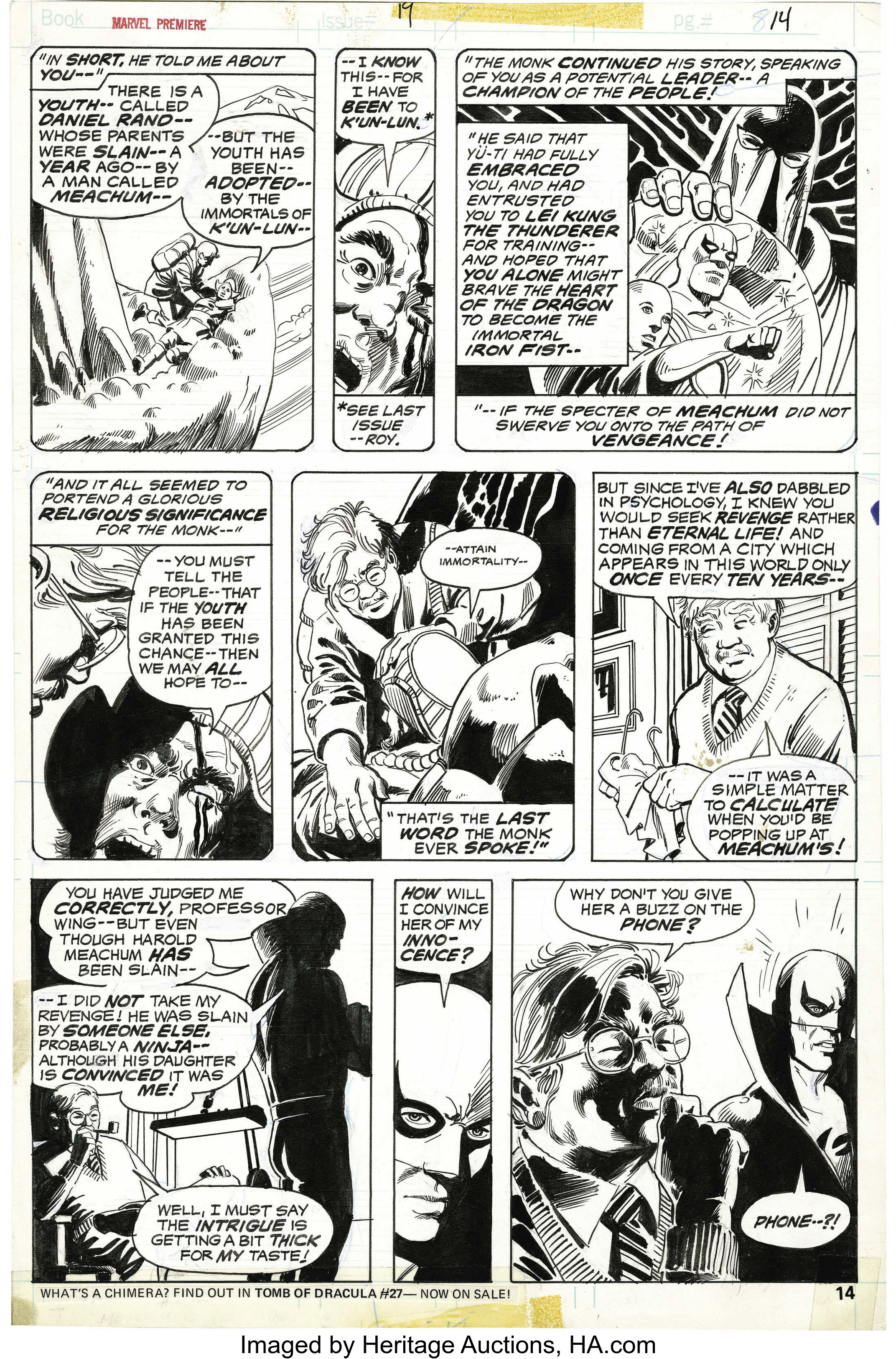 Larry Hama and Dick Giordano - Marvel Premiere #19, page 14 Original ...