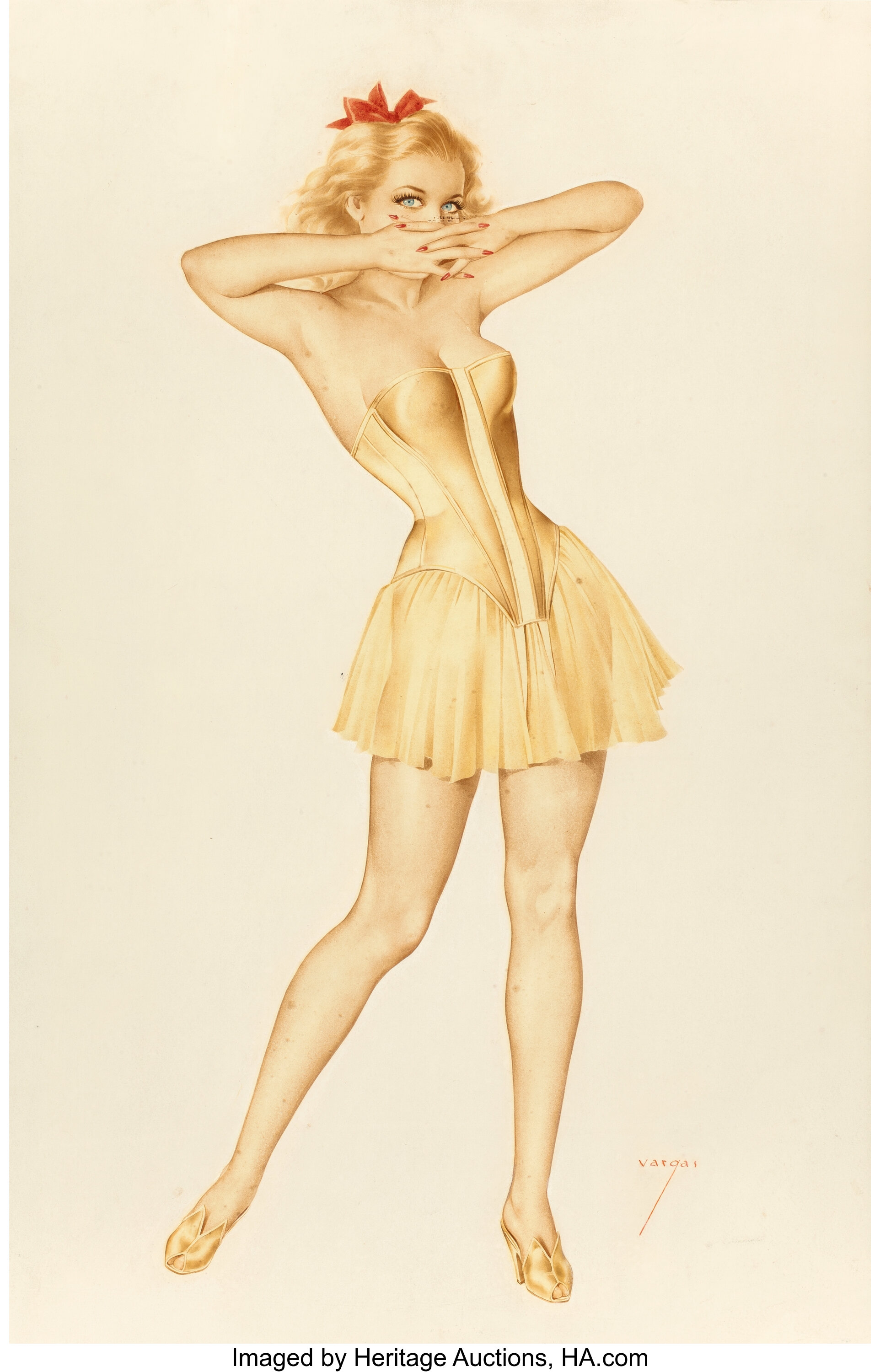 Alberto Vargas American 1896 1982 Vargas Girl In A Yellow Lot 72316 Heritage Auctions