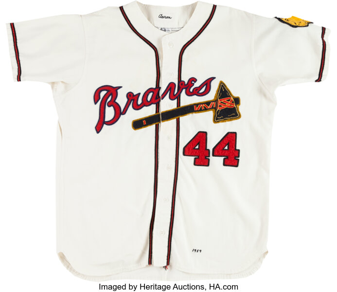 1959 Hank Aaron Milwaukee Braves Jersey.  Baseball Collectibles, Lot  #82981