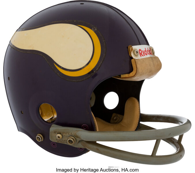 Paul Krause Signed Minnesota Vikings Throwback Riddell Full Size Replica  Helmet w/HOF'98