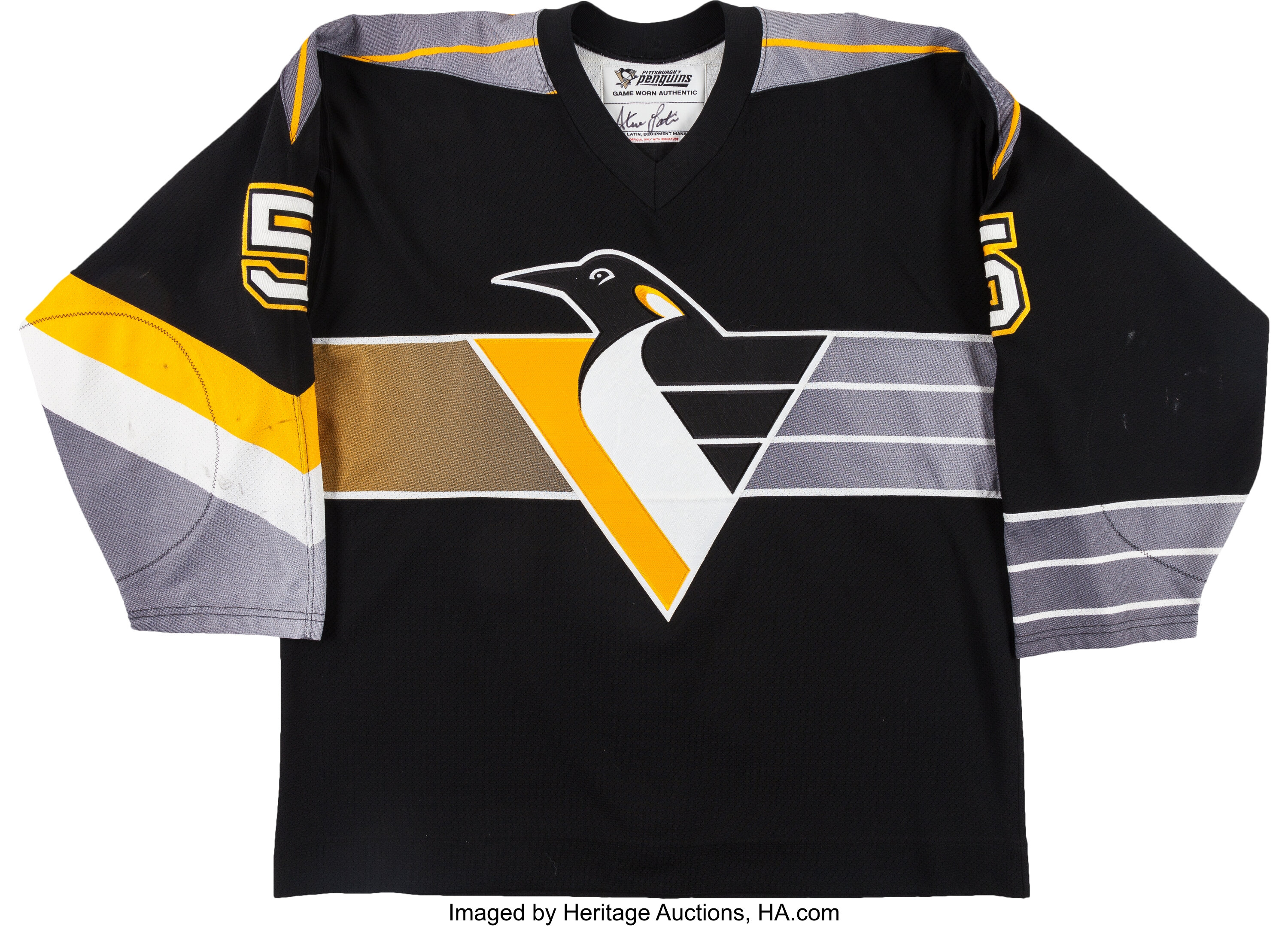2001-02 Janne Laukkanen Game Worn Pittsburgh Penguins Jersey With, Lot  #83289