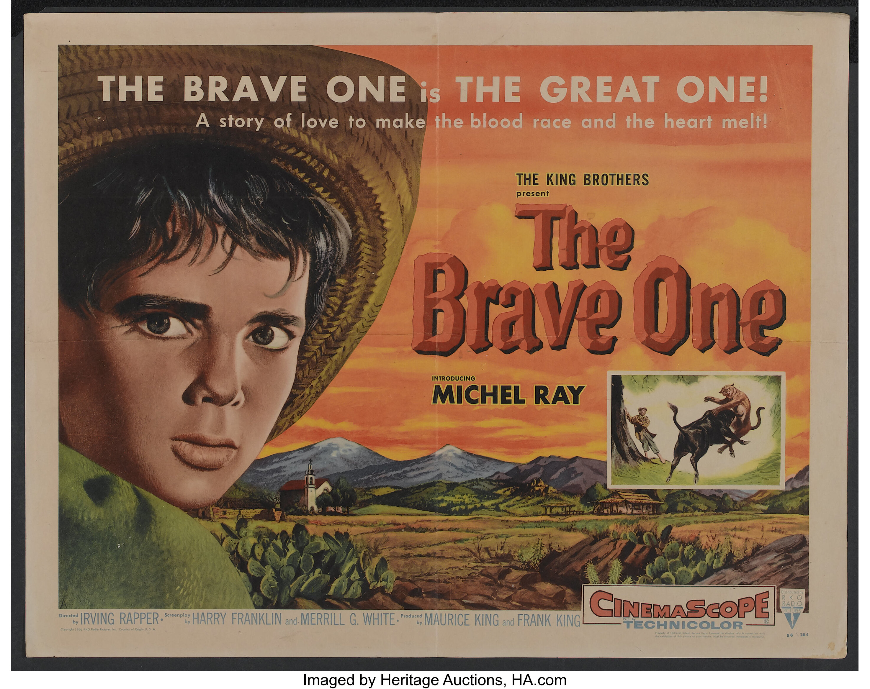 The Brave One (RKO, 1956). Half Sheet (22 X 28) Style A. Drama., Lot  #25044