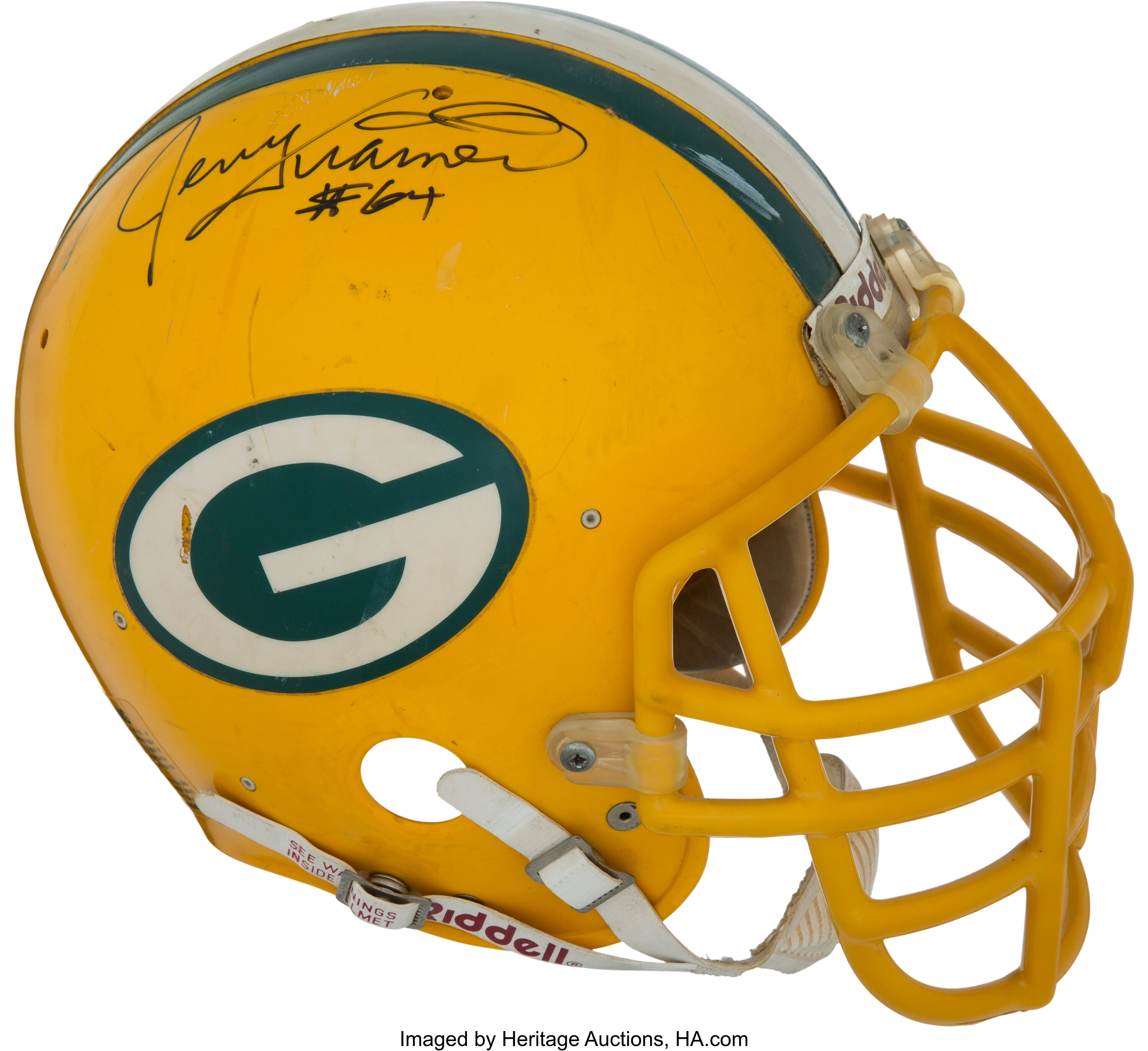 1980's George Cumby Game Worn Green Bay Packers Helmet.