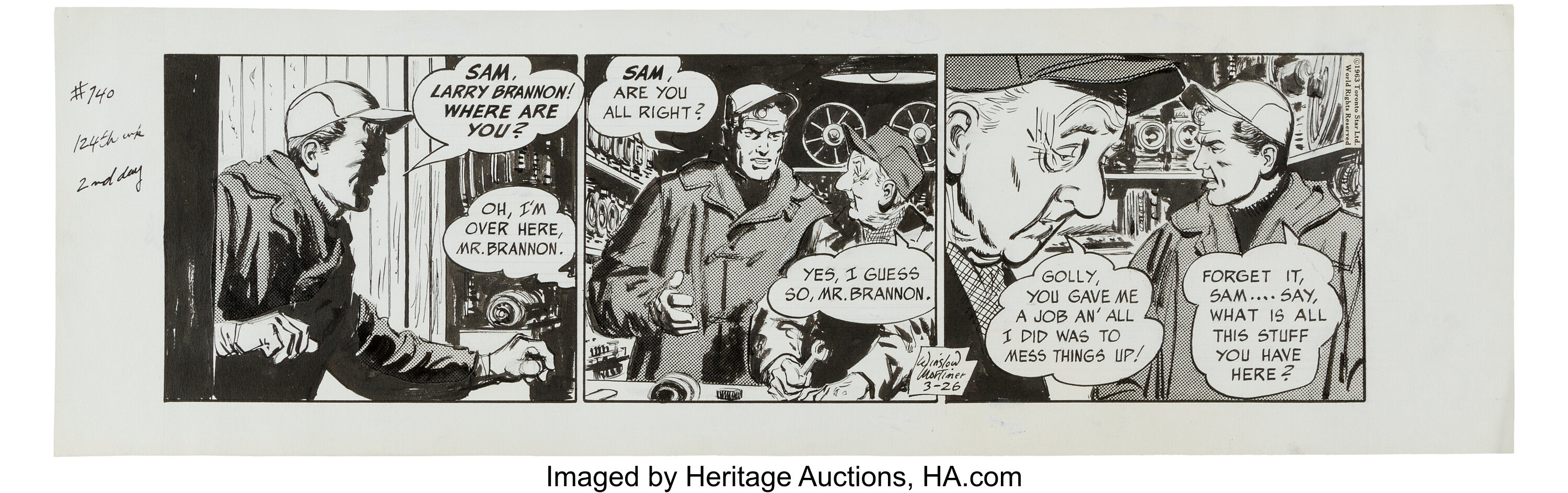 Win Mortimer Larry Bannon Daily Comic Strip Original Art Dated Lot 13089 Heritage Auctions