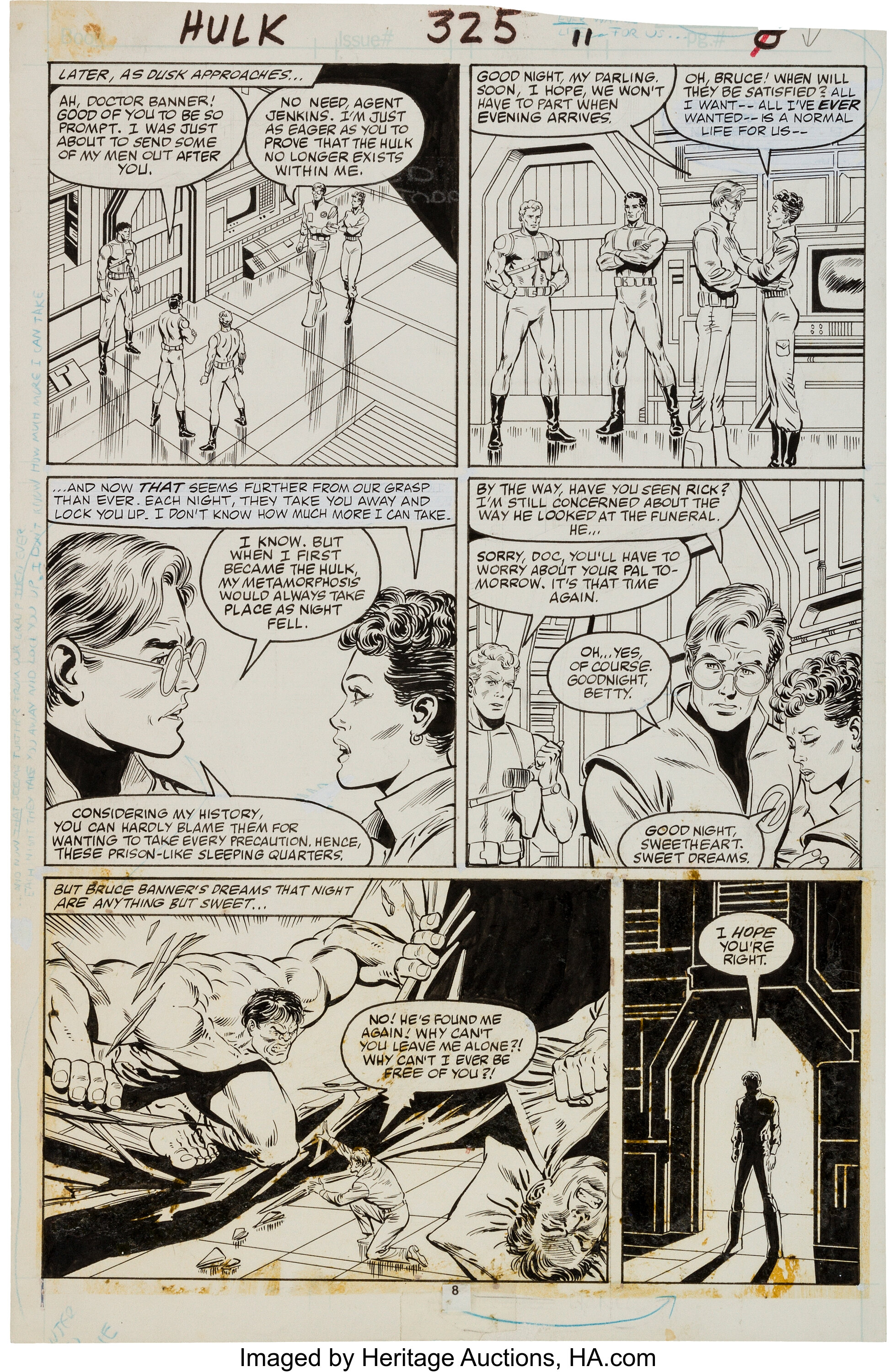 Steve Geiger And Bob Mcleod Incredible Hulk 325 Page 8 Original Lot Heritage Auctions