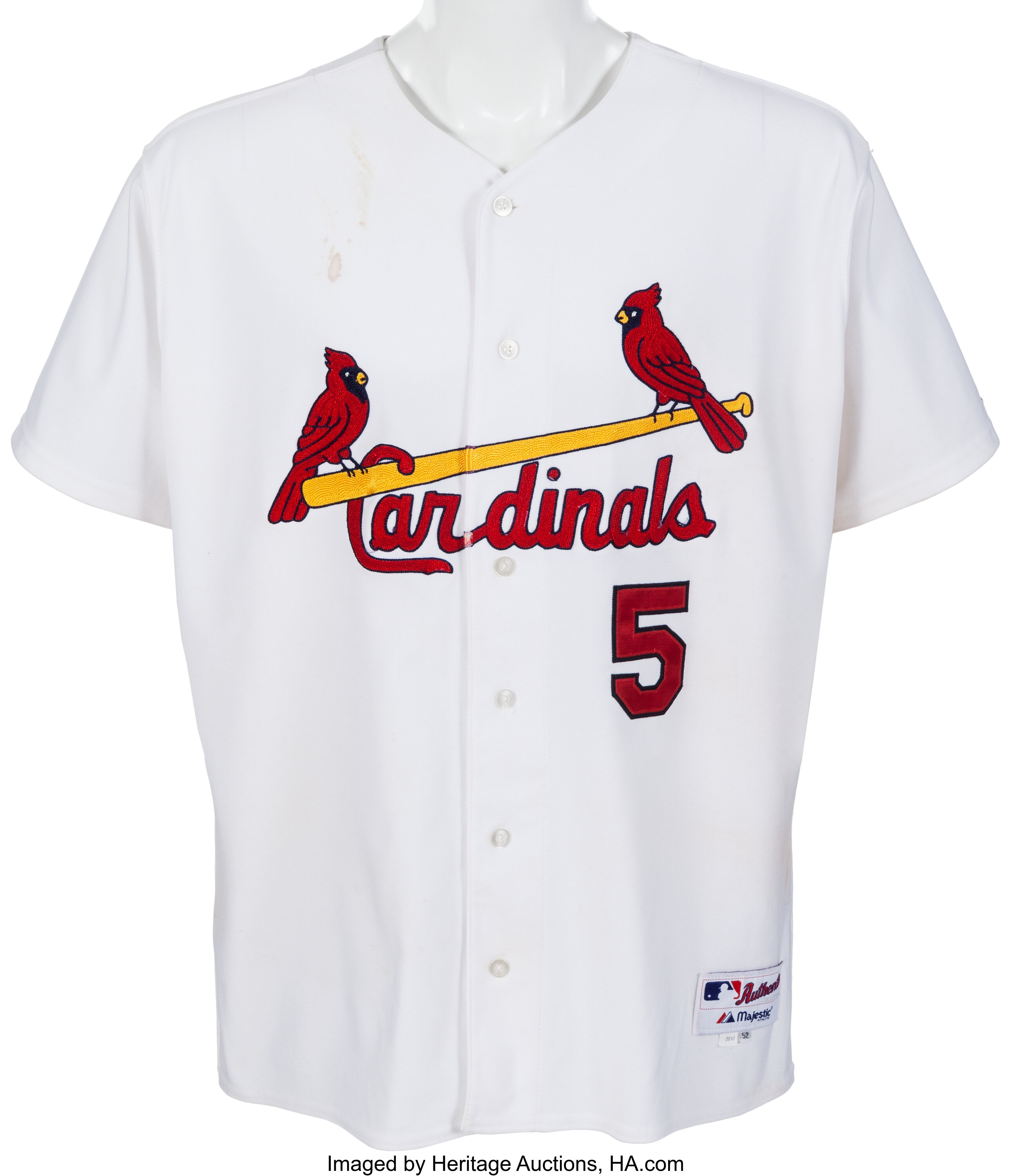 Albert Pujols Game-Used Alternate Red Jersey - 10/3/15