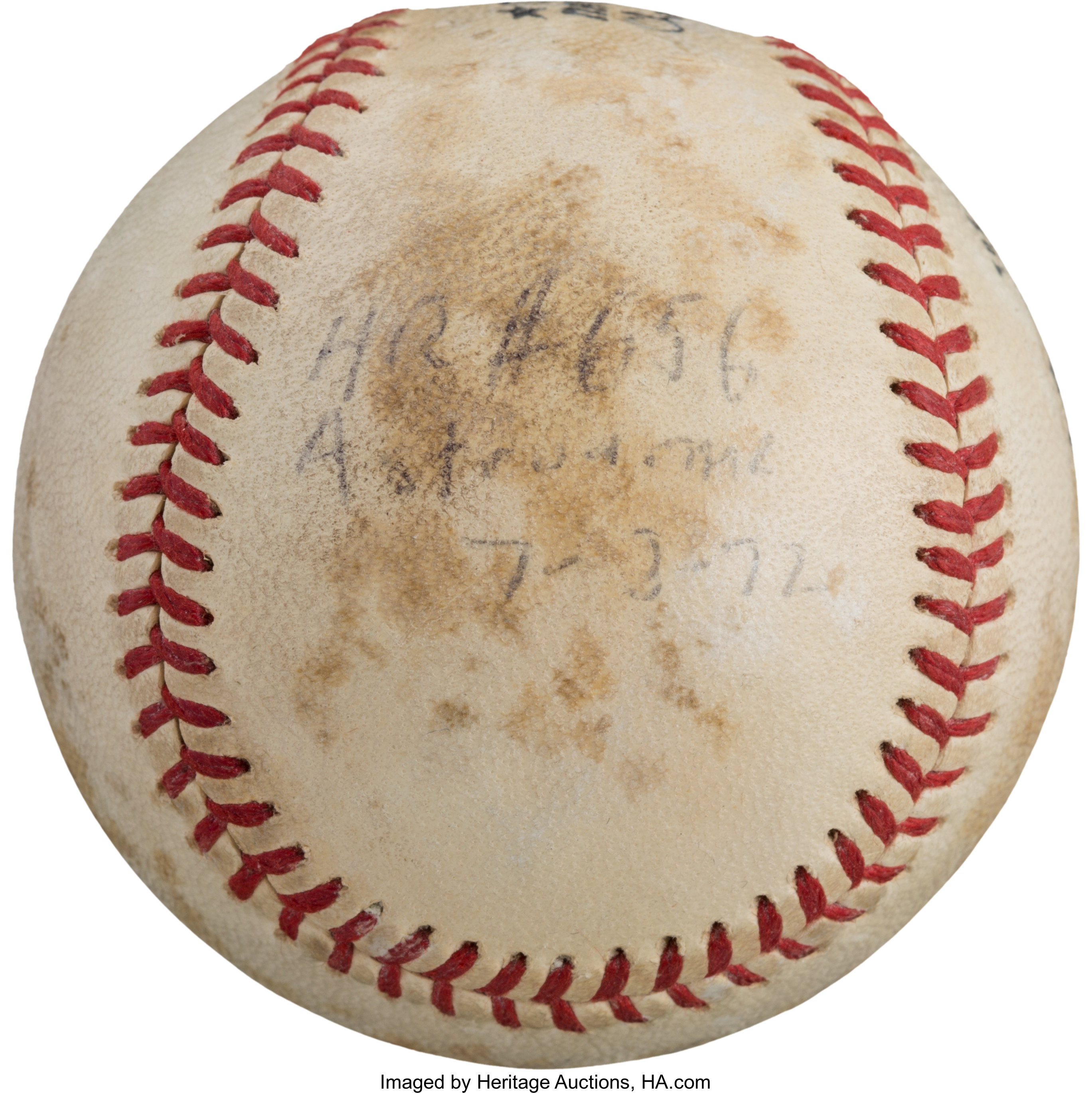 Lot Detail - 1972 Hank Aaron Game Used & Signed Atlanta Braves