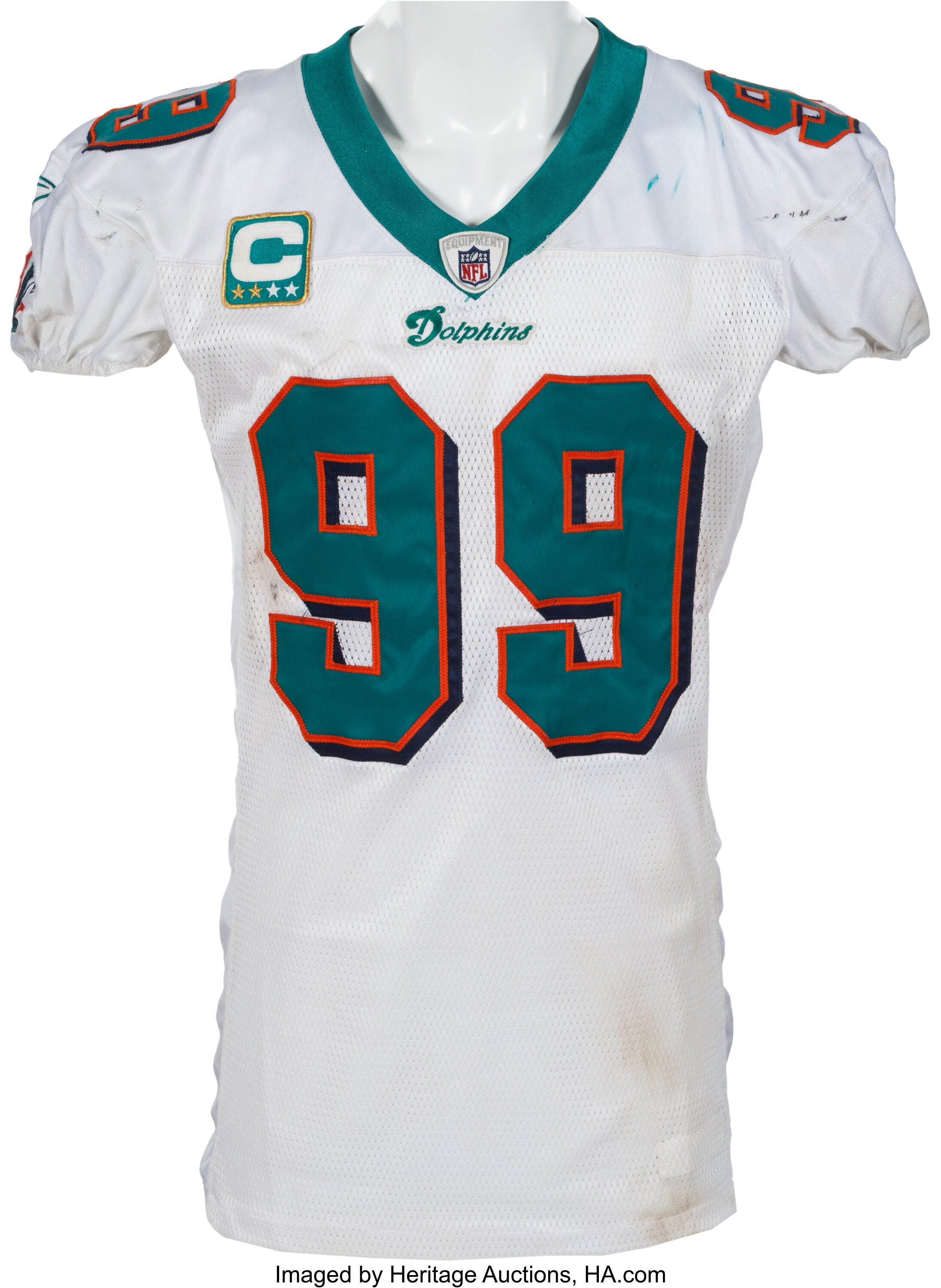 LOGO NFL FOOTBALL MIAMI DOLPHINS JASON TAYLOR #99 JERSEY SIZE LARGE MENS XL