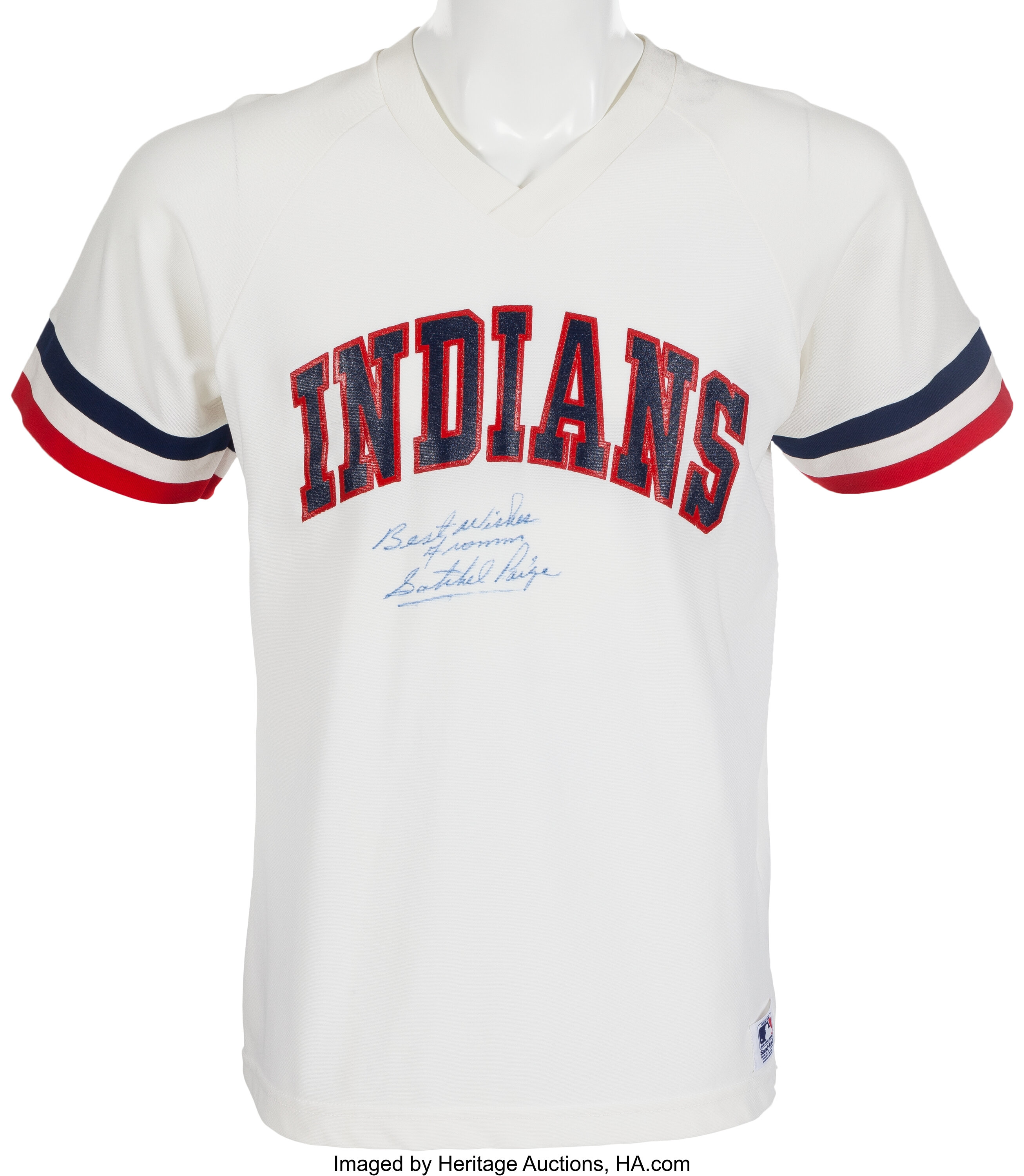 The Only Known Satchel Paige Signed Jersey. Autographs Others, Lot  #81722