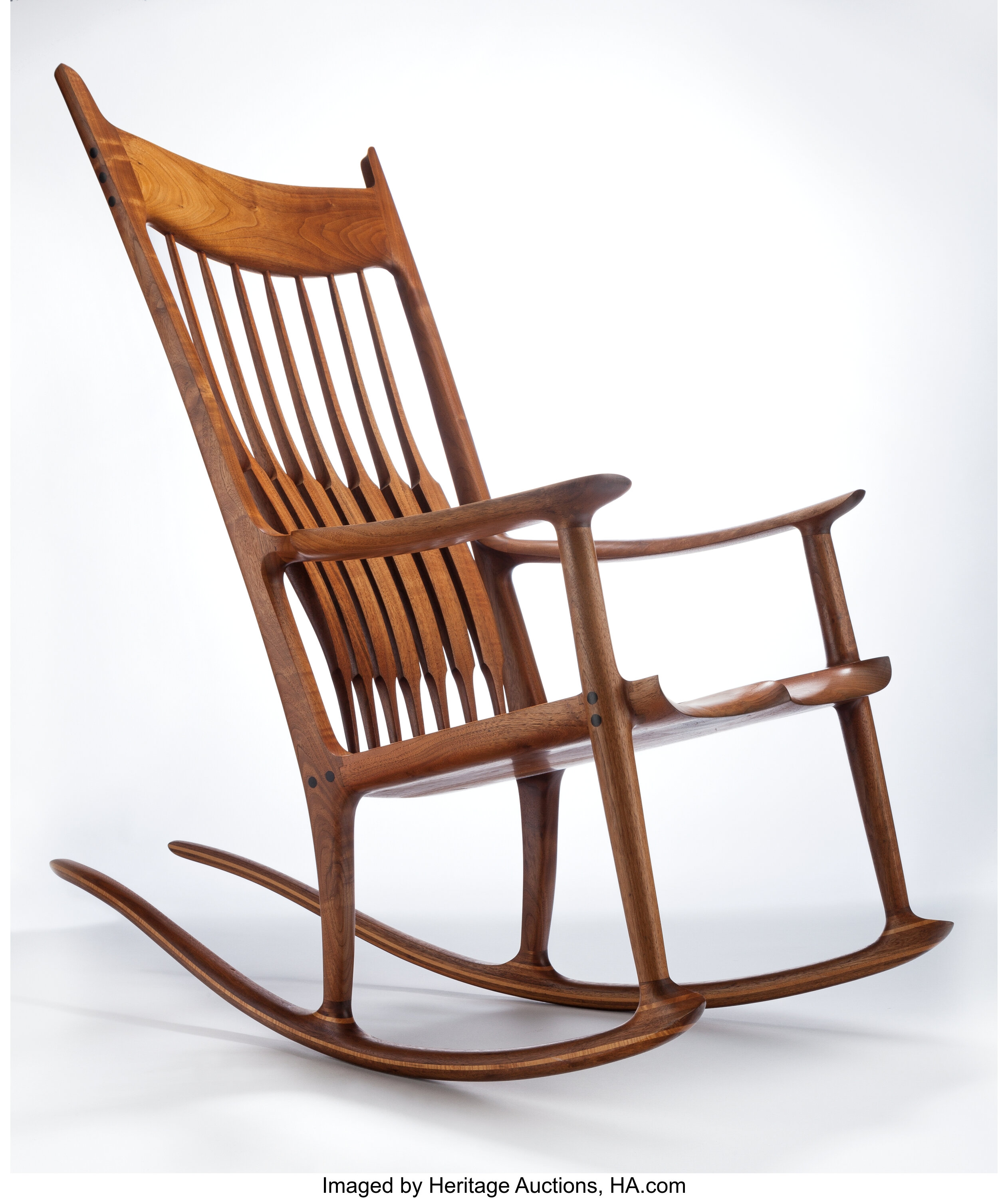 SAM MALOOF (American, 1916-2009). Rocker (No. 43), 1989. Walnut, | Lot ...