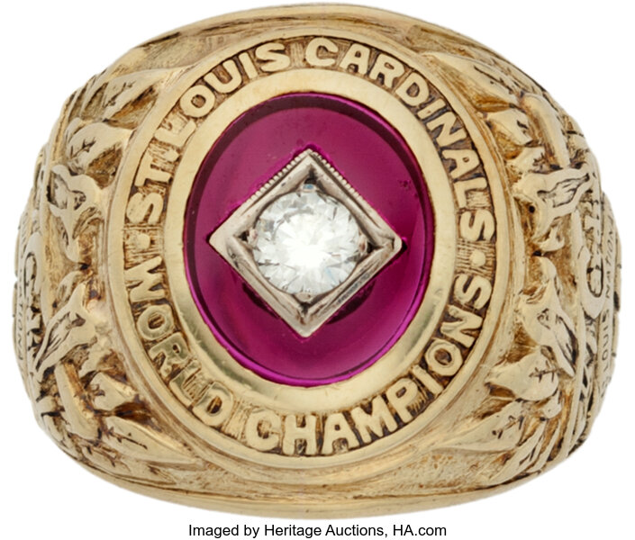 1964 St. Louis Cardinals Baseball World Series Championship Ring, Custom St.  Louis Cardinals Champions Ring