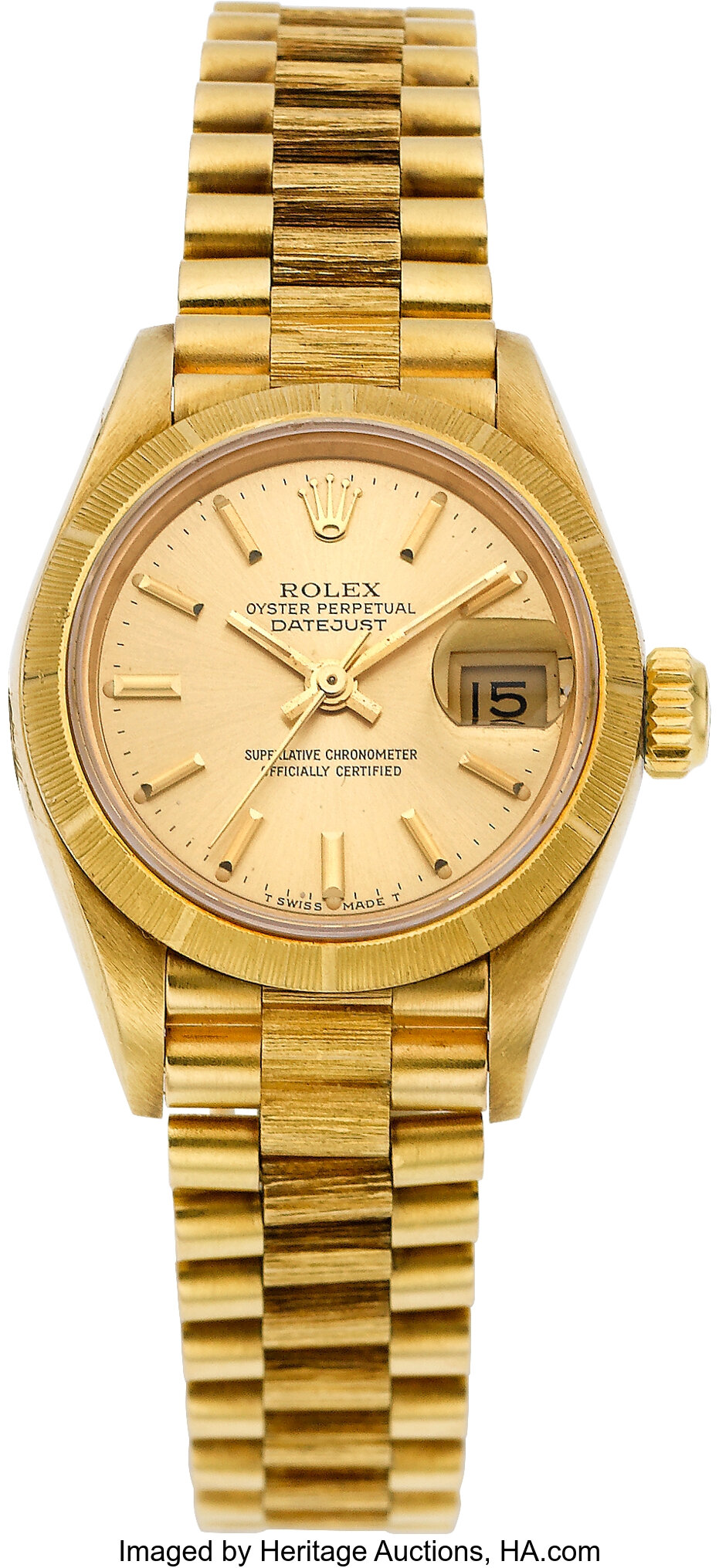 Sold at Auction: A Rolex Vintage Oyster Perpetual Datejust Gold