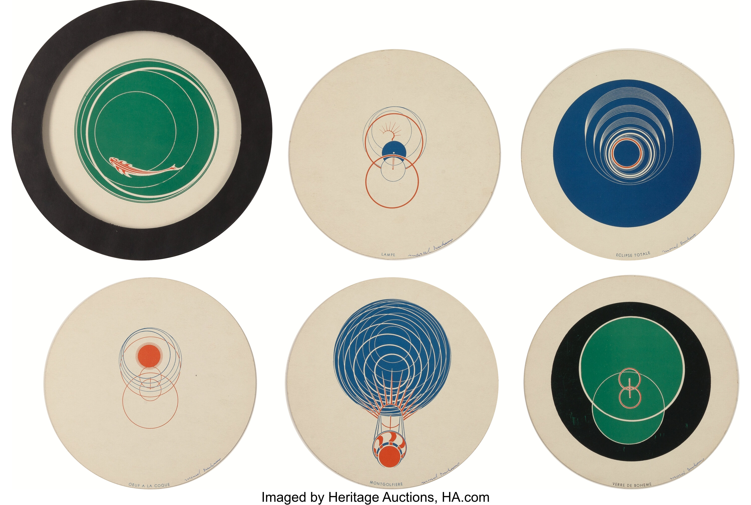 MARCEL DUCHAMP (French, 1887-1968). Rotoreliefs (six double-sided | Lot ...