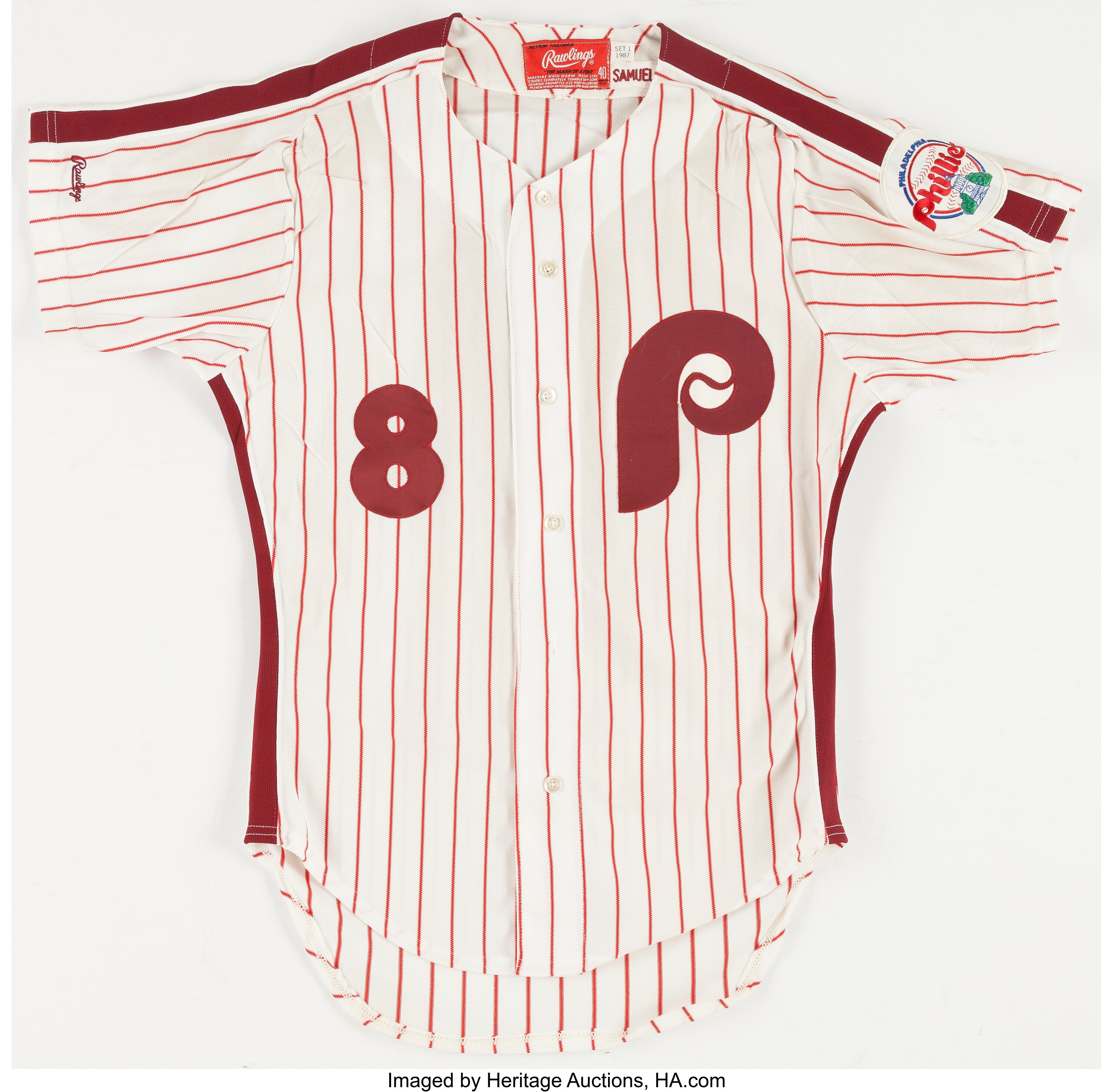 1986 Juan Samuel Game Worn Philadelphia Phillies Jersey. , Lot #43082