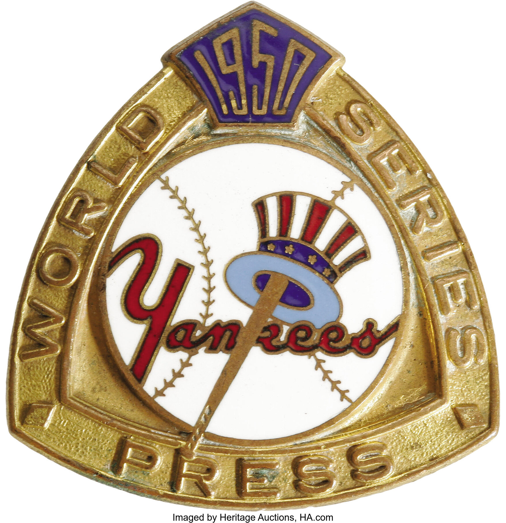 1950 World Series (New York Yankees) Press Pin. Another high-grade ...