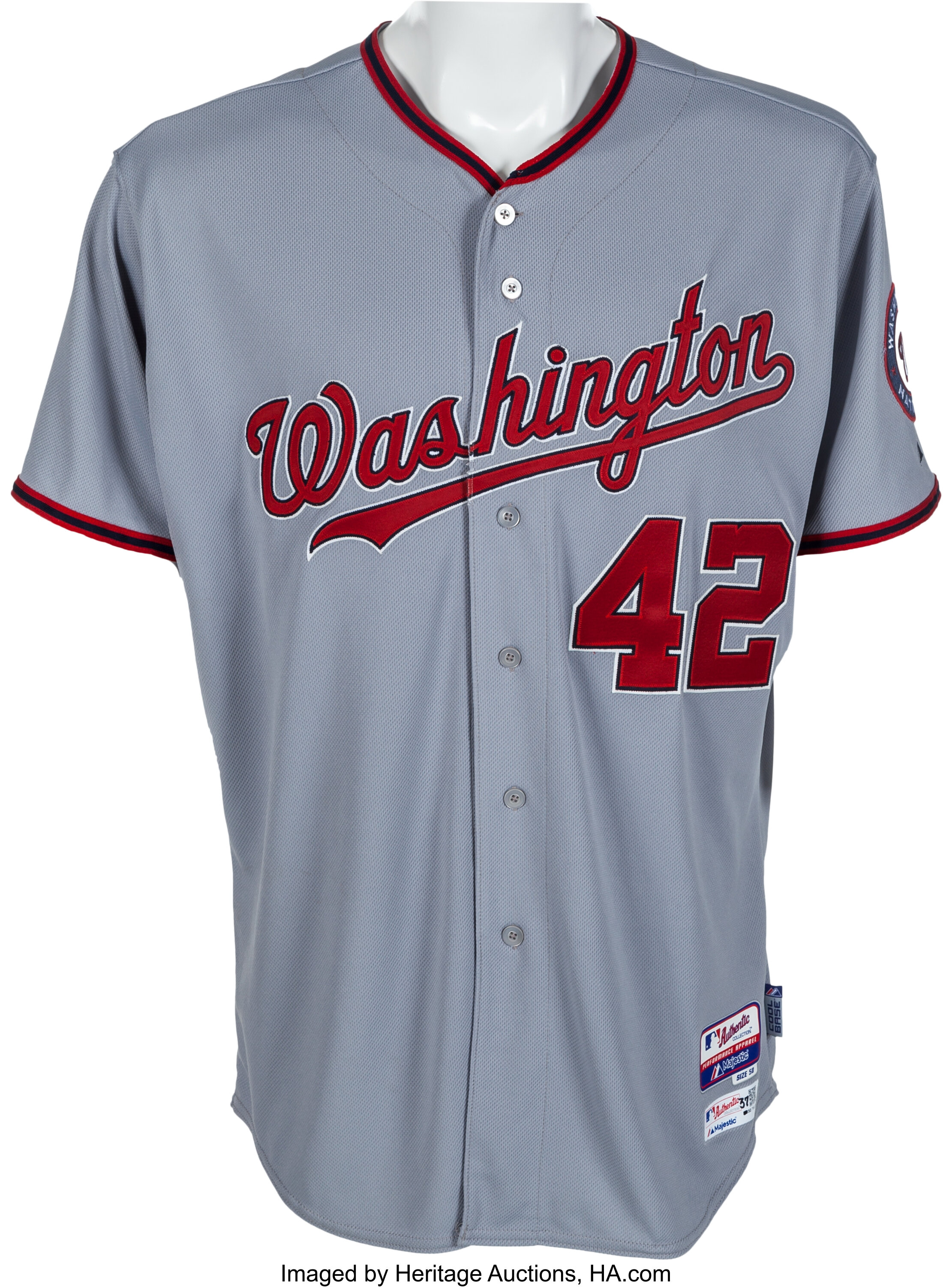 Gray Game-Worn and Signed Jackie Robinson Day Jersey