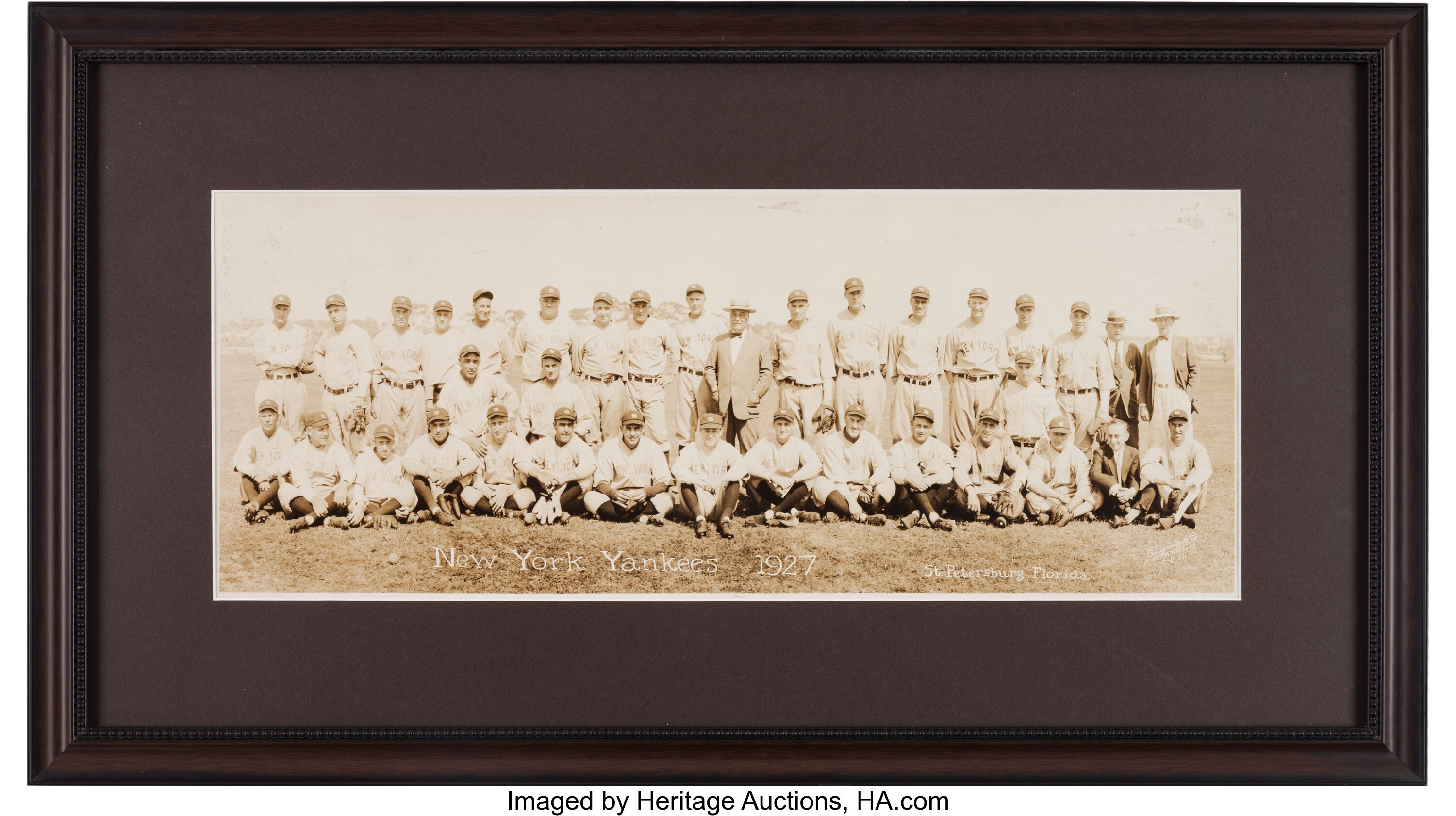 At Auction: Mounted Yankees 1927-8 Team Photograph Panoramic