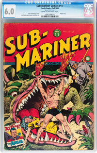 Sub-Mariner Comics #11 (Timely, 1943) CGC FN 6.0 Cream to off-white pages