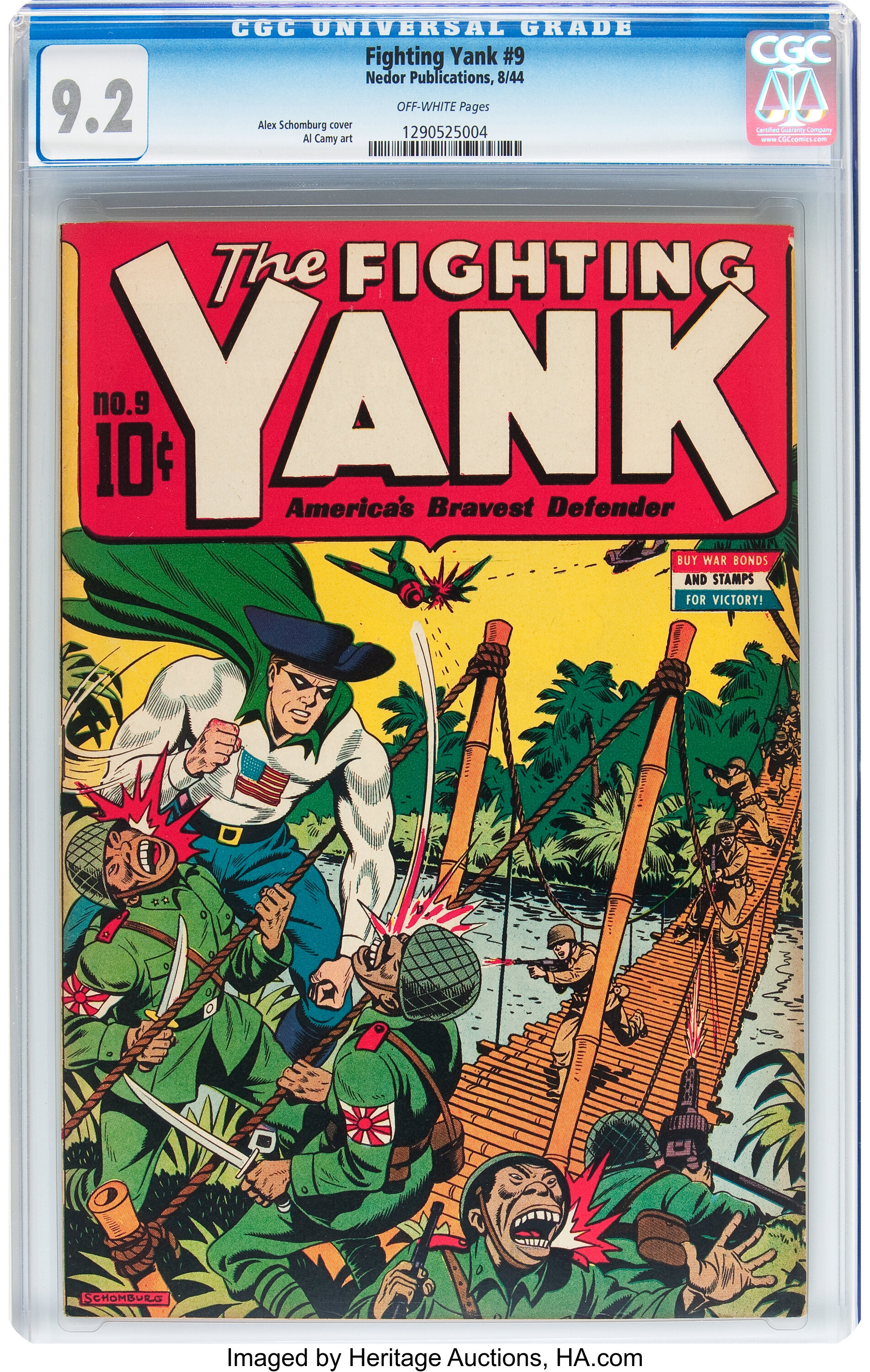 Fighting Yank 9 Nedor Publications 1944 Cgc Nm 9 2 Off White Lot Heritage Auctions