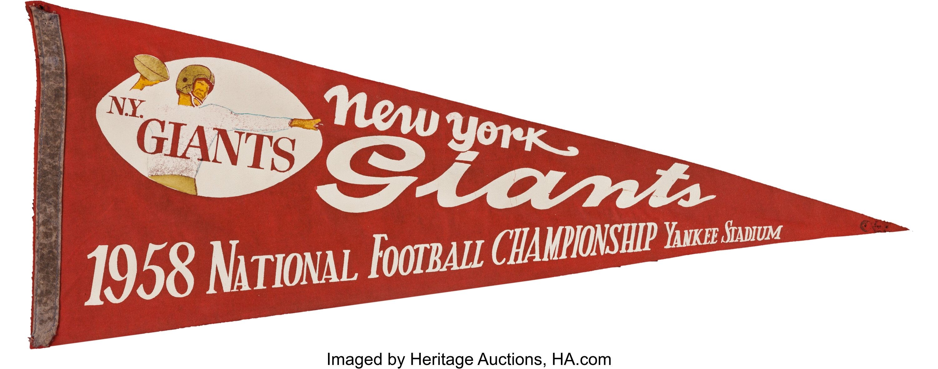 1958 New York Giants NFL Championship Pennant. Football, Lot #82380