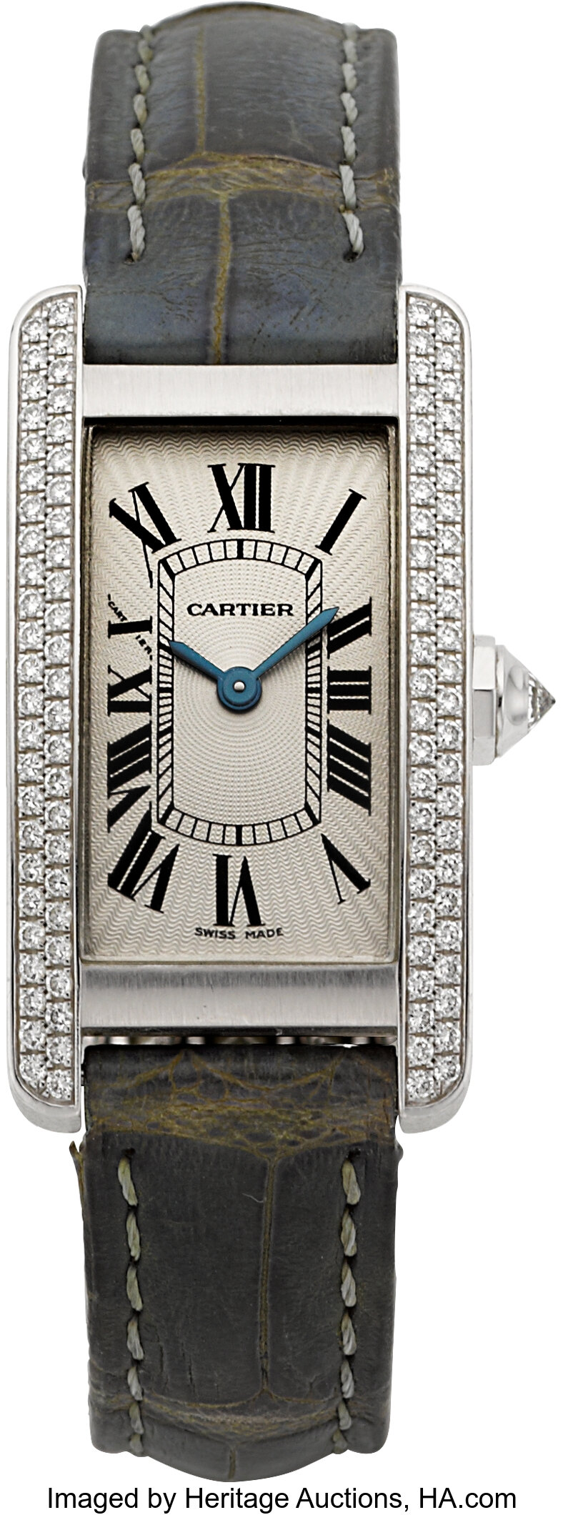 Cartier Tank Americaine 18k White Gold Ladies Ref. 1713 Original