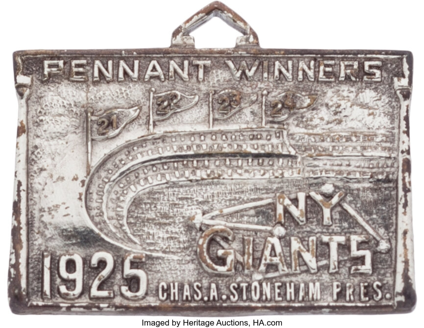 1925 New York Giants Silver Season Pass. Baseball Collectibles, Lot  #81767