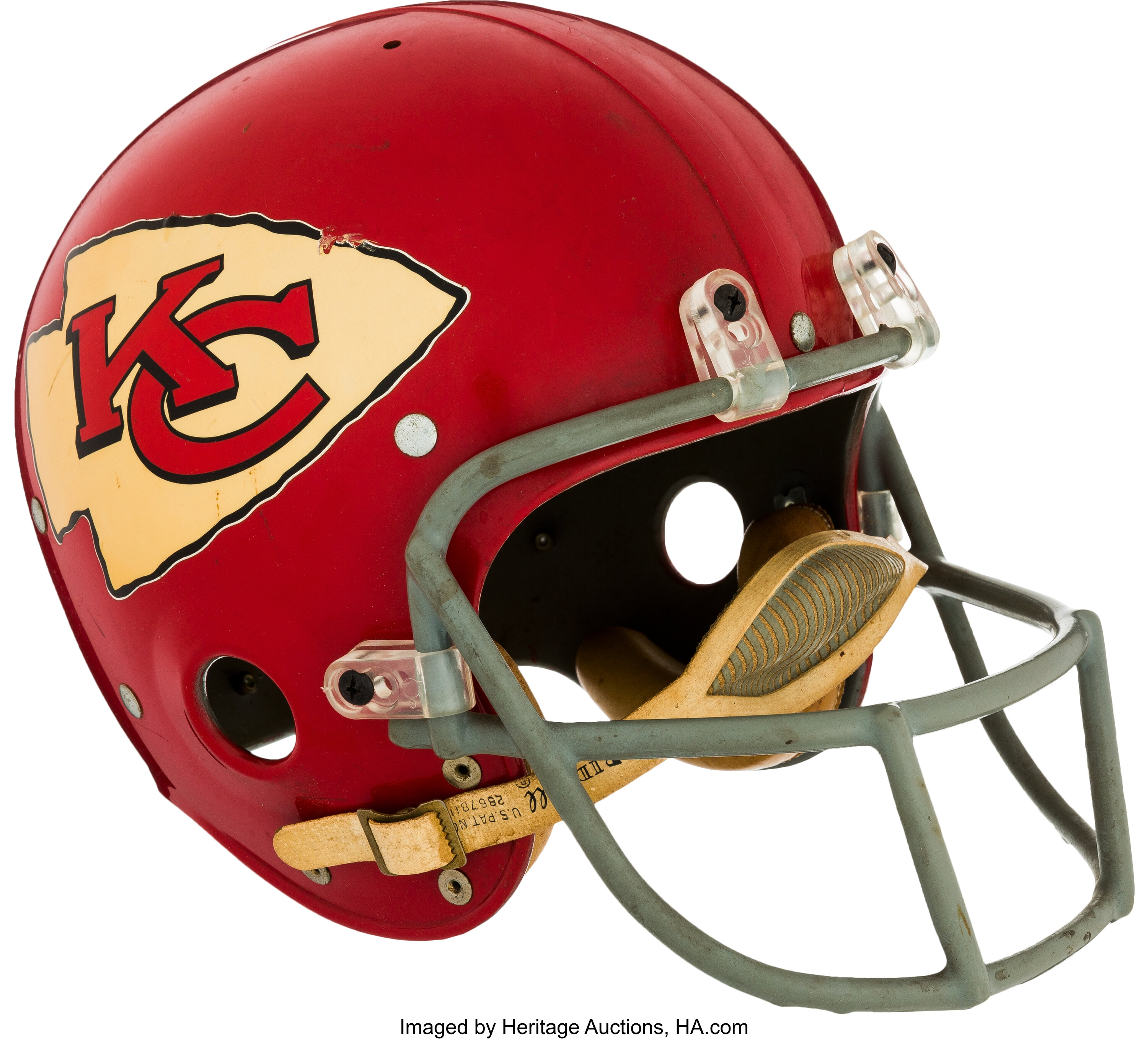 1960's Kansas City Chiefs Game Worn Helmet. Football Lot 83169