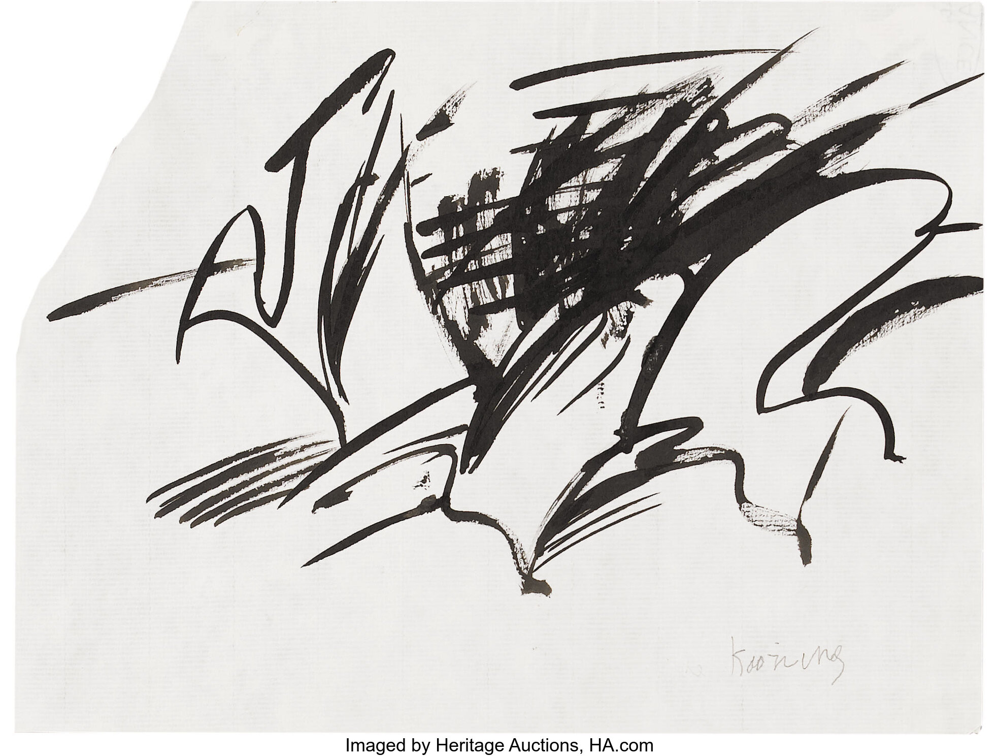 Willem De Kooning Action Painting - COA, Signé Et Numéroté Au Crayon