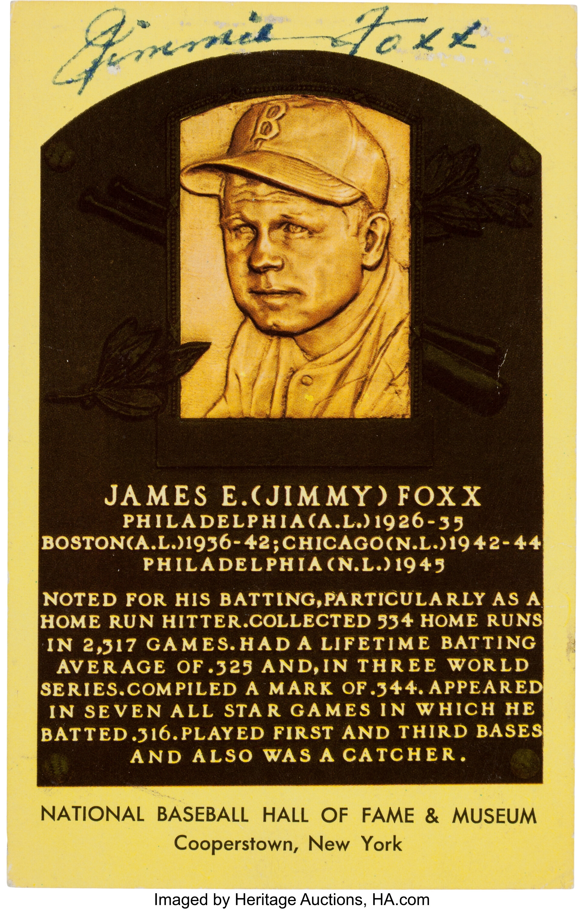 Jimmie Foxx - Cooperstown Expert