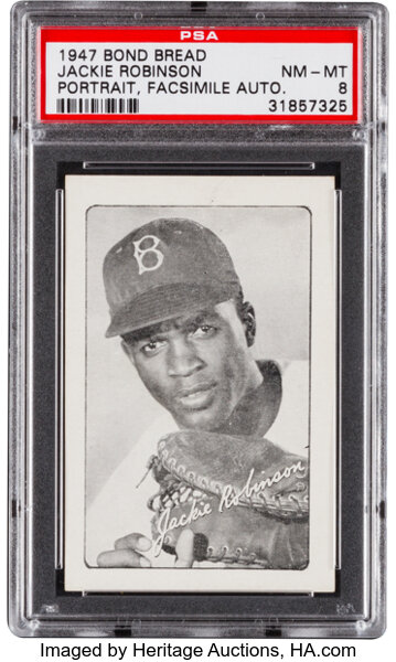 1947 Bond Bread Jackie Robinson Jackie Robinson (Portrait, Facsimile  Autograph)